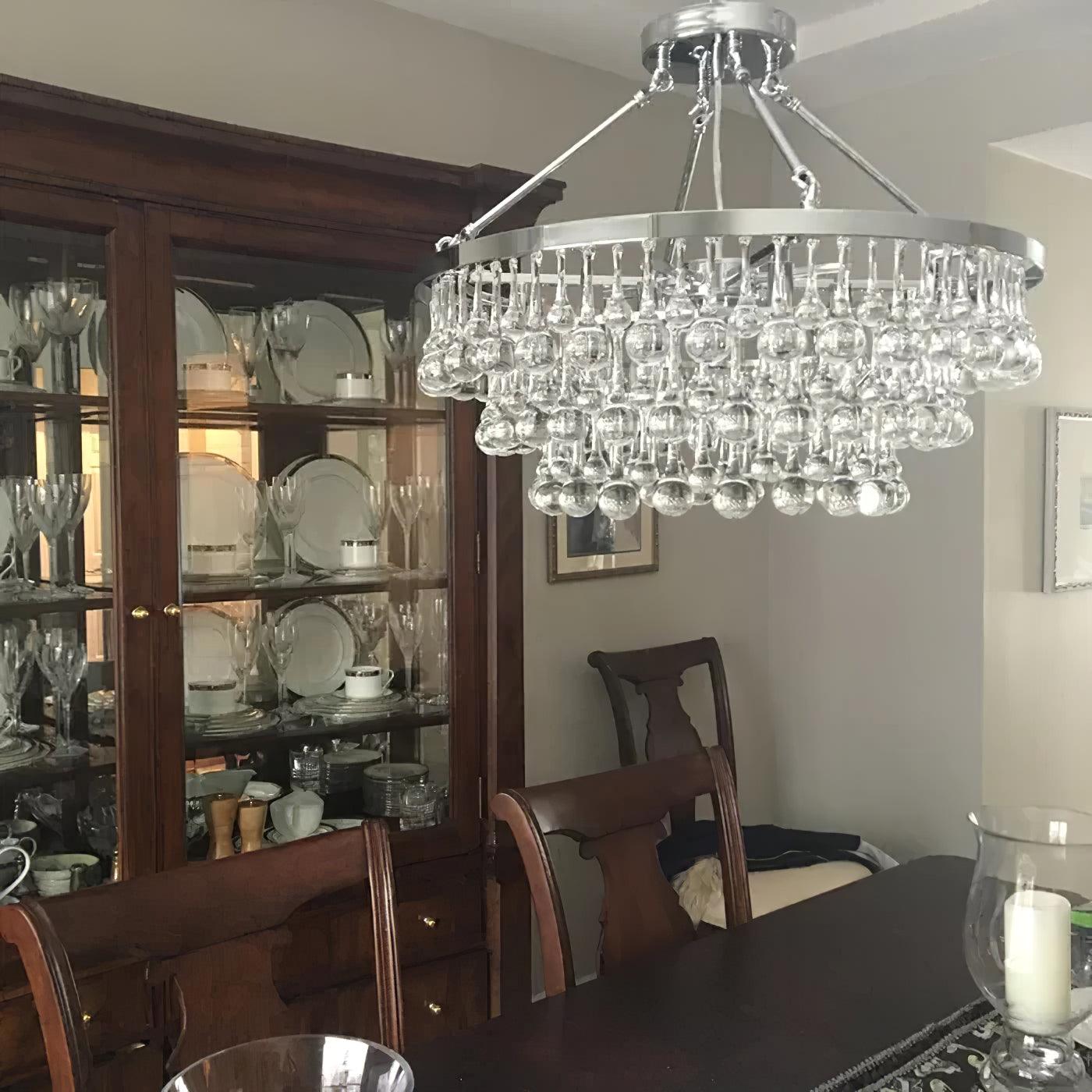 Avelis Postmodern Luxury Unique Tiered Crystal Chandelier - Blowlighting