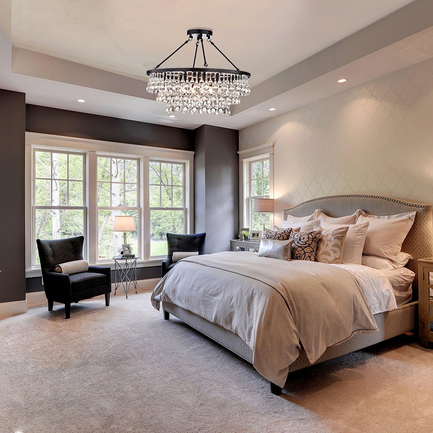 Avelis Postmodern Luxury Unique Tiered Crystal Chandelier - Blowlighting