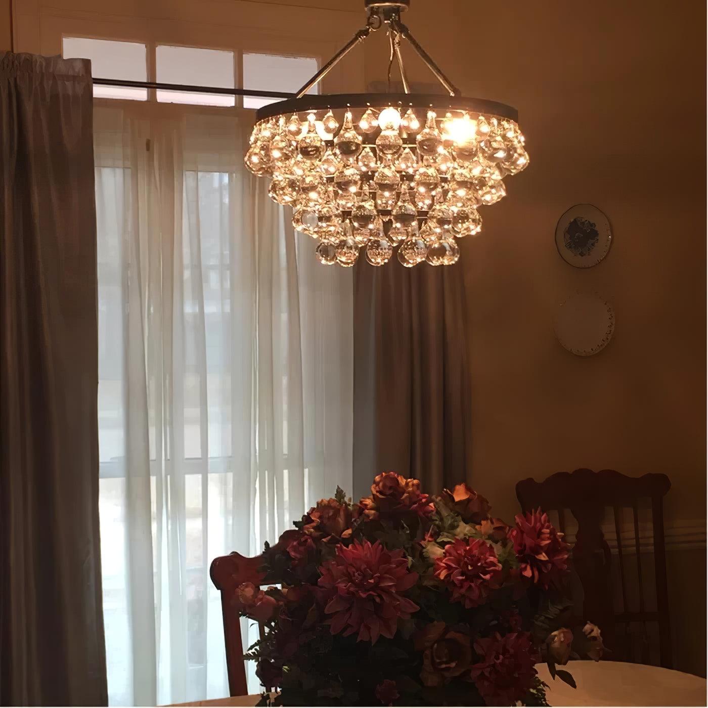 Avelis Postmodern Luxury Unique Tiered Crystal Chandelier - Blowlighting