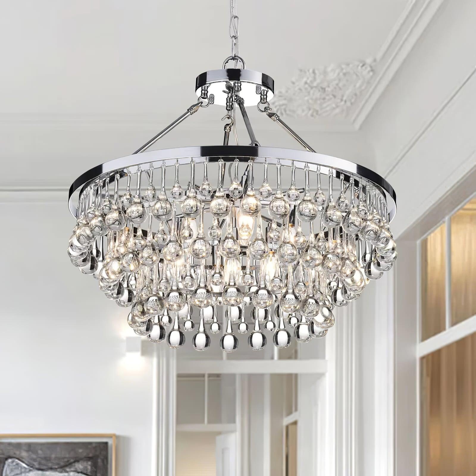 Avelis Postmodern Luxury Unique Tiered Crystal Chandelier - Blowlighting