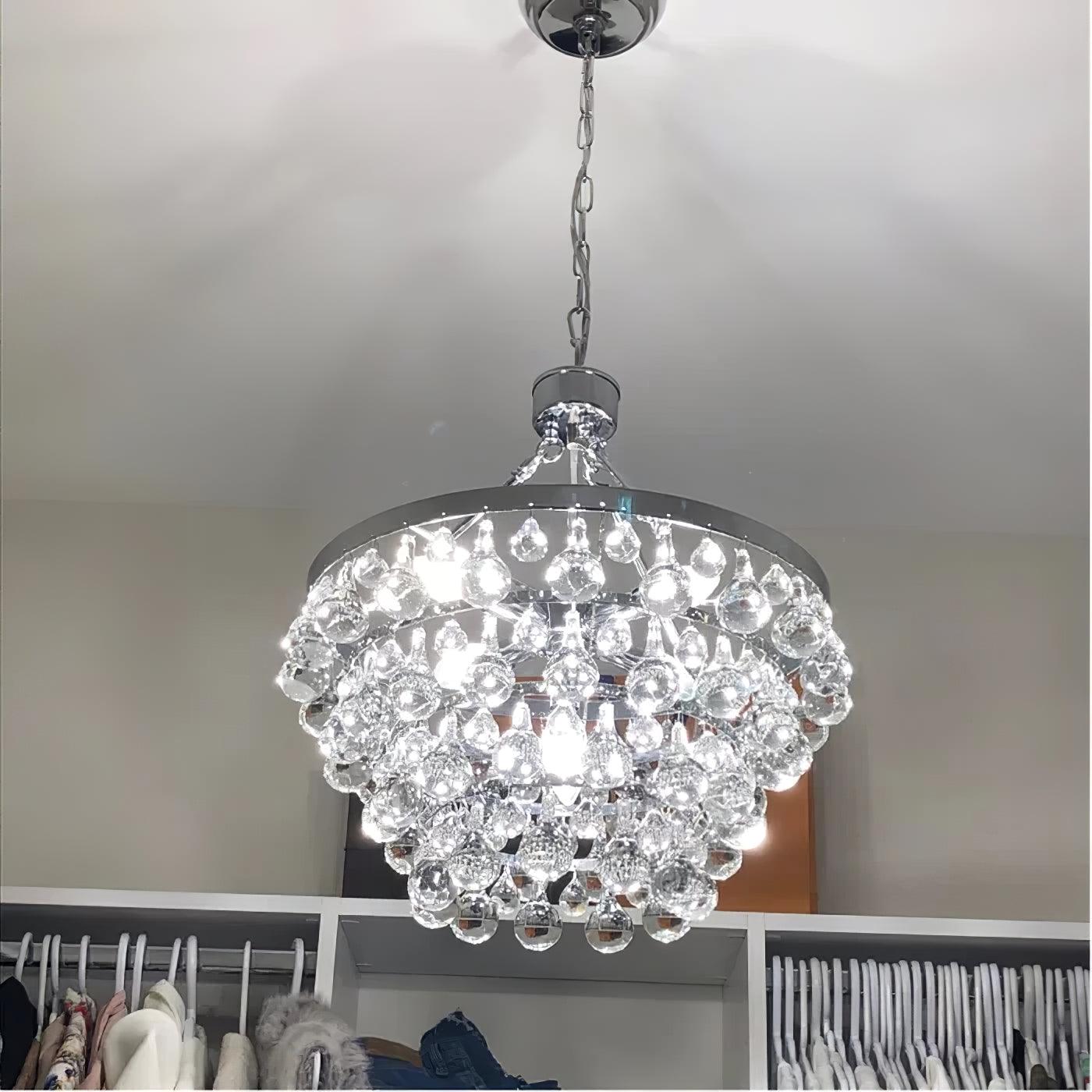 Avelis Postmodern Luxury Unique Tiered Crystal Chandelier - Blowlighting