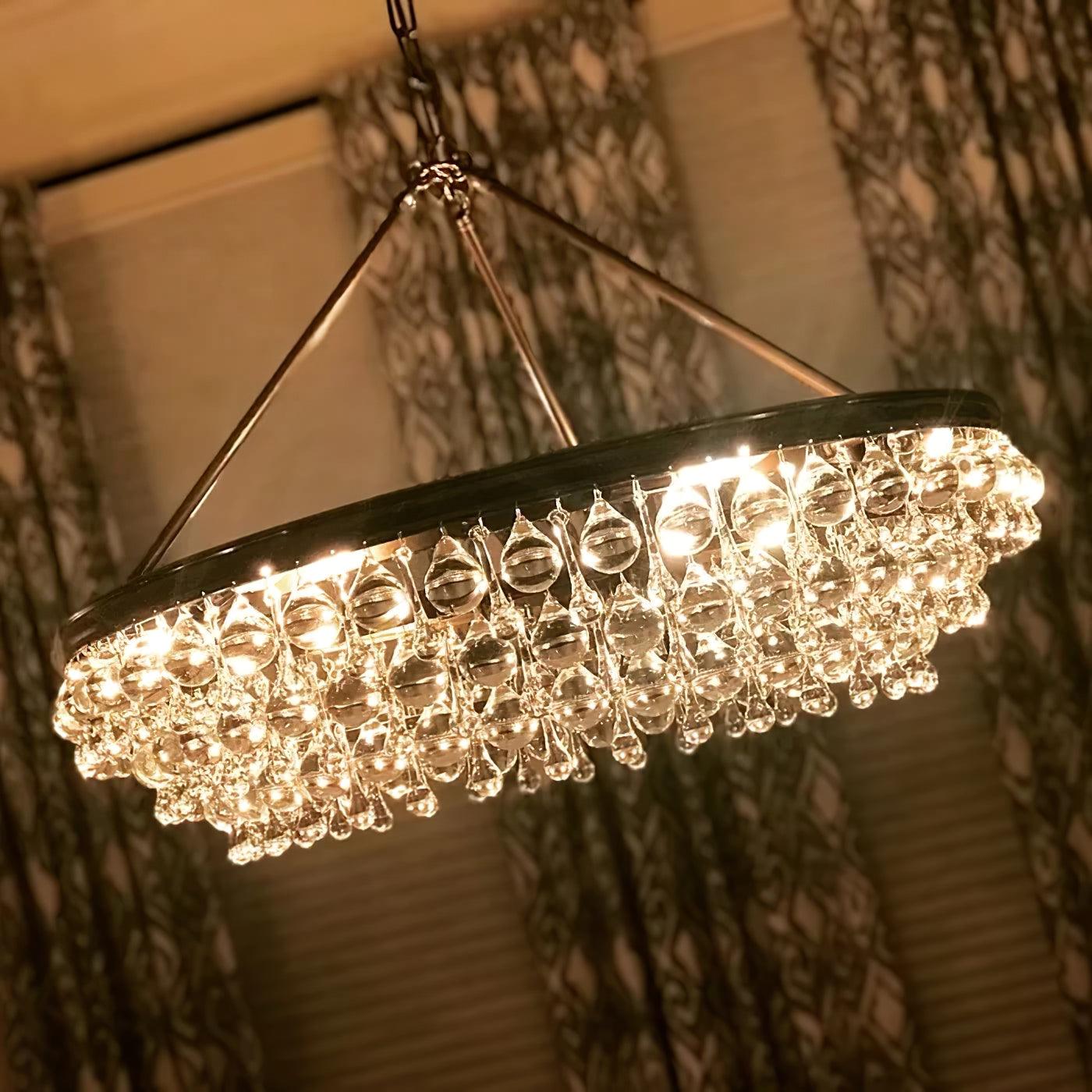 Avelis Postmodern Luxury Unique Tiered Crystal Chandelier - Blowlighting