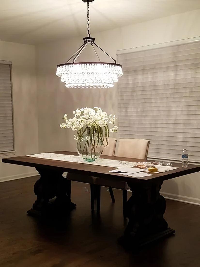 Avelis Postmodern Luxury Unique Tiered Crystal Chandelier - Blowlighting