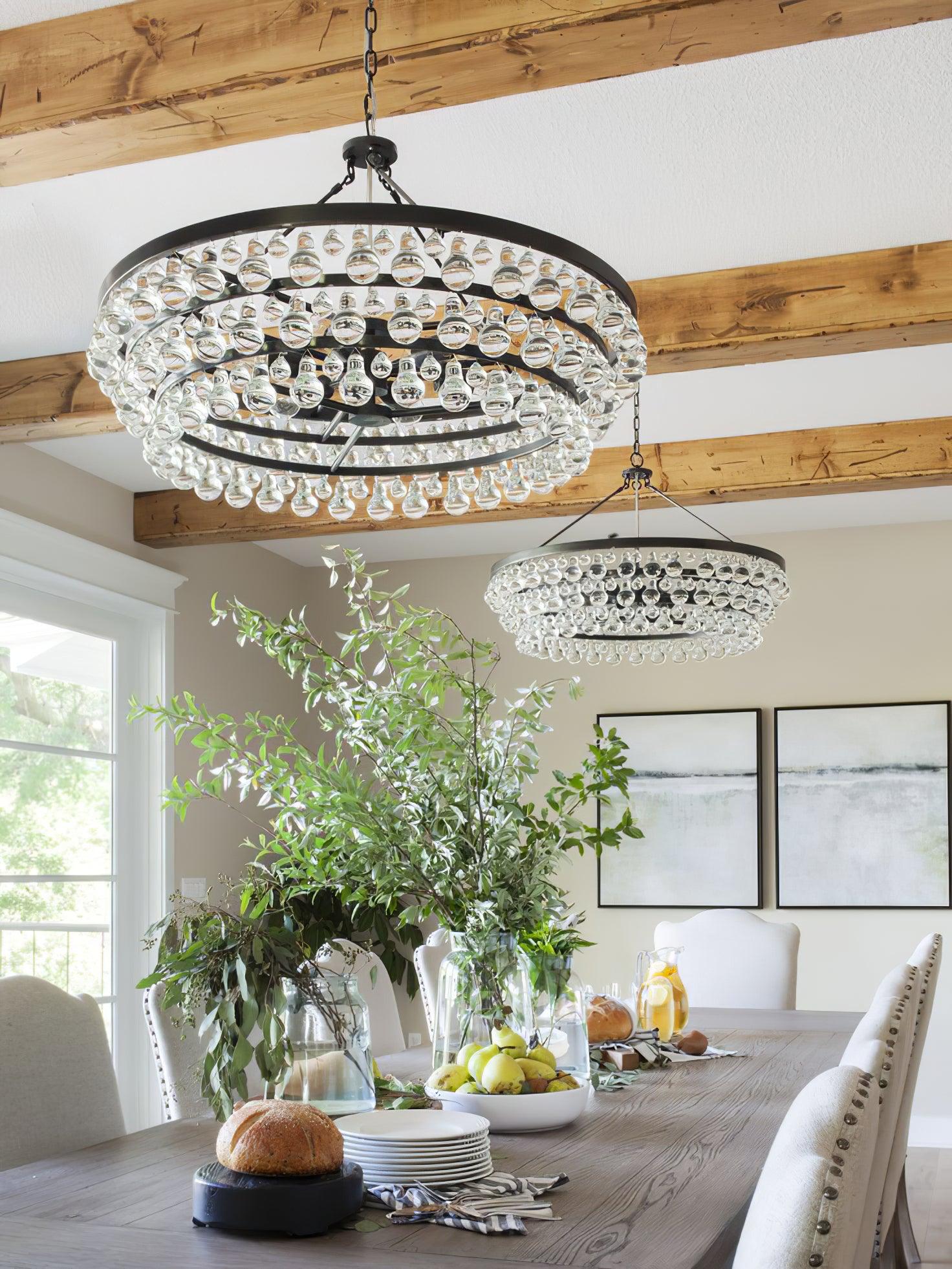 Avelis Postmodern Luxury Unique Tiered Crystal Chandelier - Blowlighting