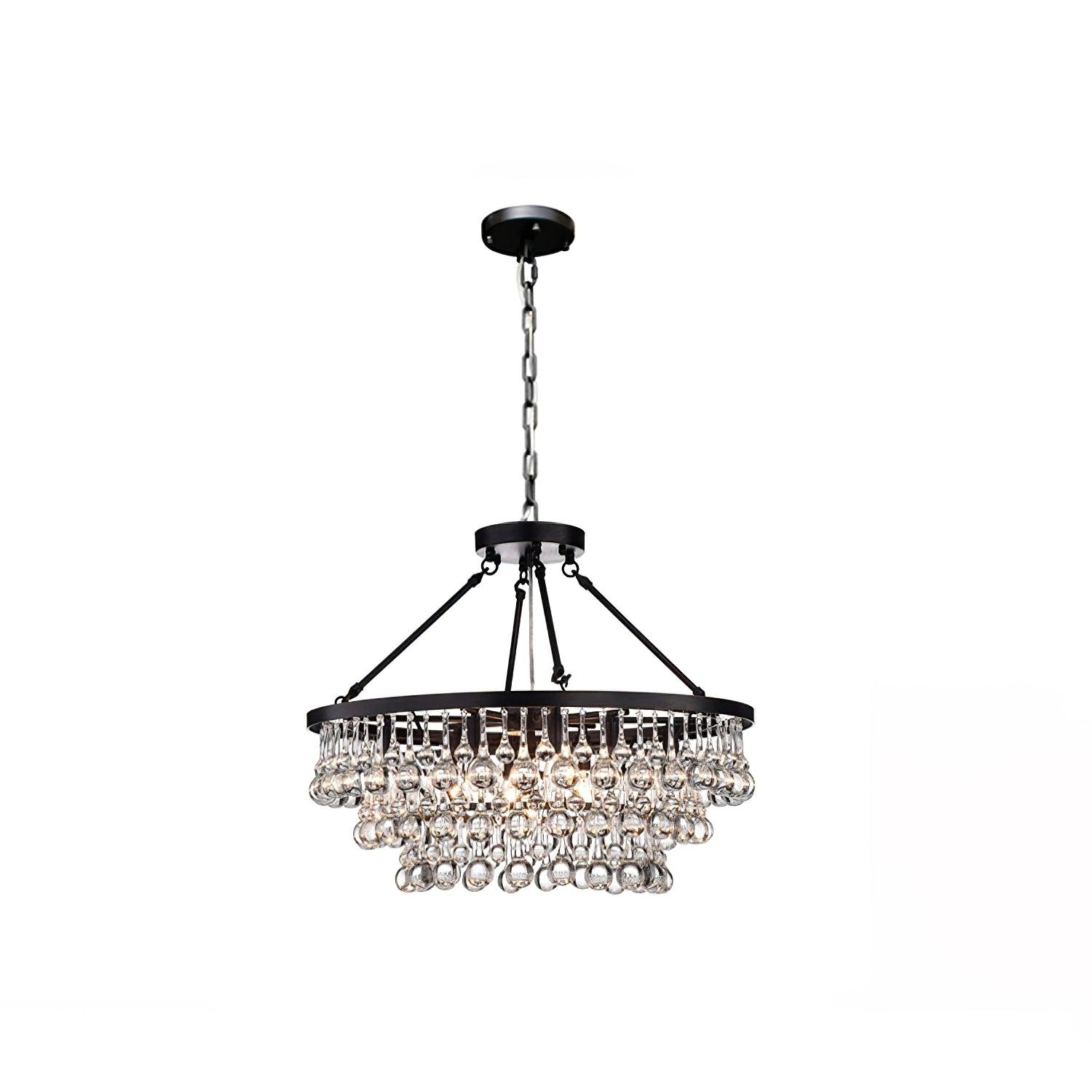 Avelis Postmodern Luxury Unique Tiered Crystal Chandelier - Blowlighting
