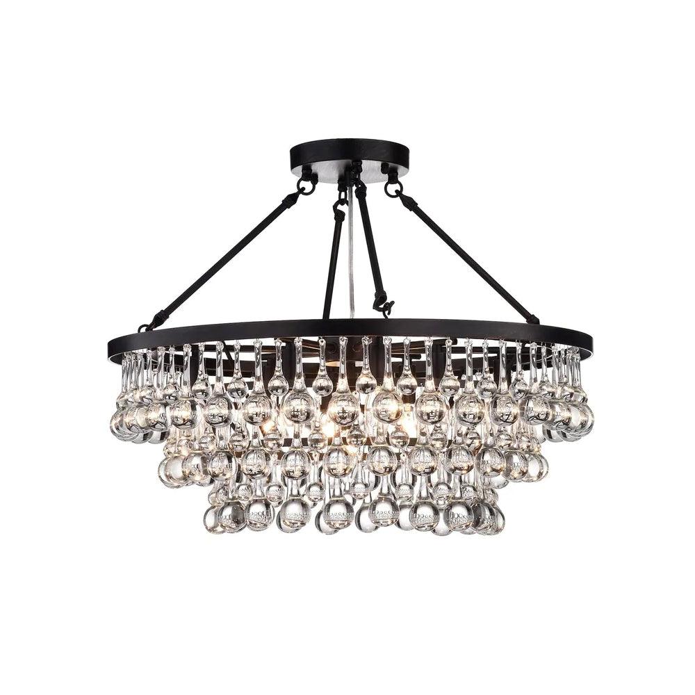 Avelis Postmodern Luxury Unique Tiered Crystal Chandelier - Blowlighting