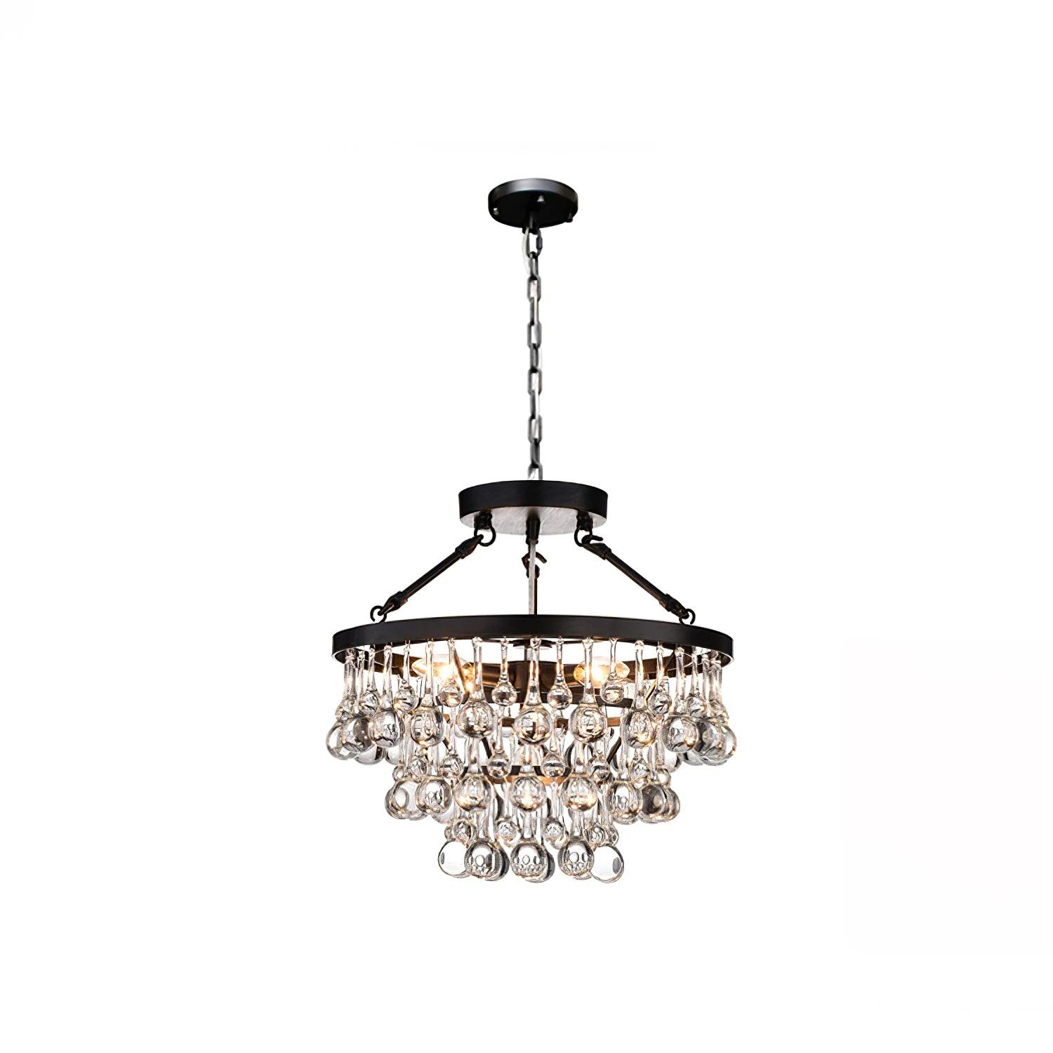 Avelis Postmodern Luxury Unique Tiered Crystal Chandelier - Blowlighting