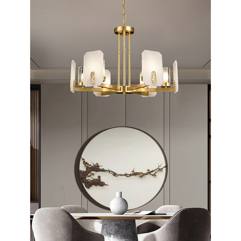 Aursorion Lustre Laiton Albâtre Luxe Postmoderne - Neutralighting