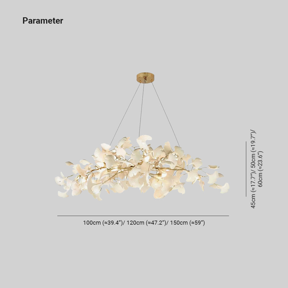 Arux Lustre Ginkgo Art Déco Courbé Vers le Bas