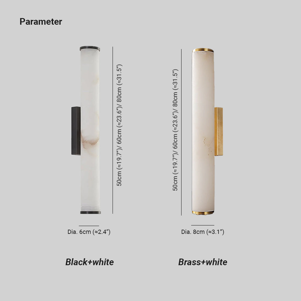 Klyr Applique Murale Cylindrique Verticale en Albâtre - Neutralighting