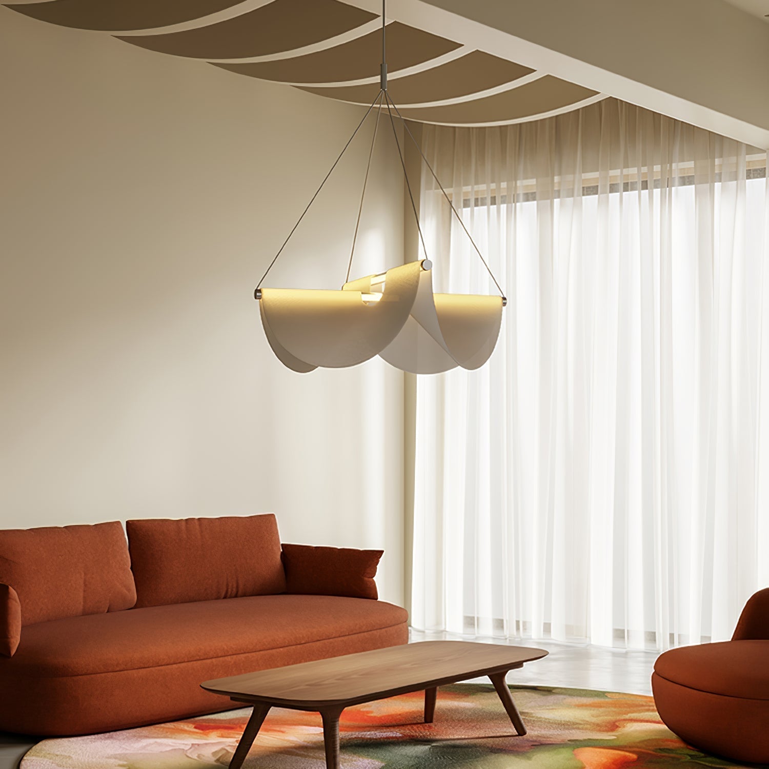 Covela Postmodern Luxury Ribbon Pendant Lamp - Neutralighting