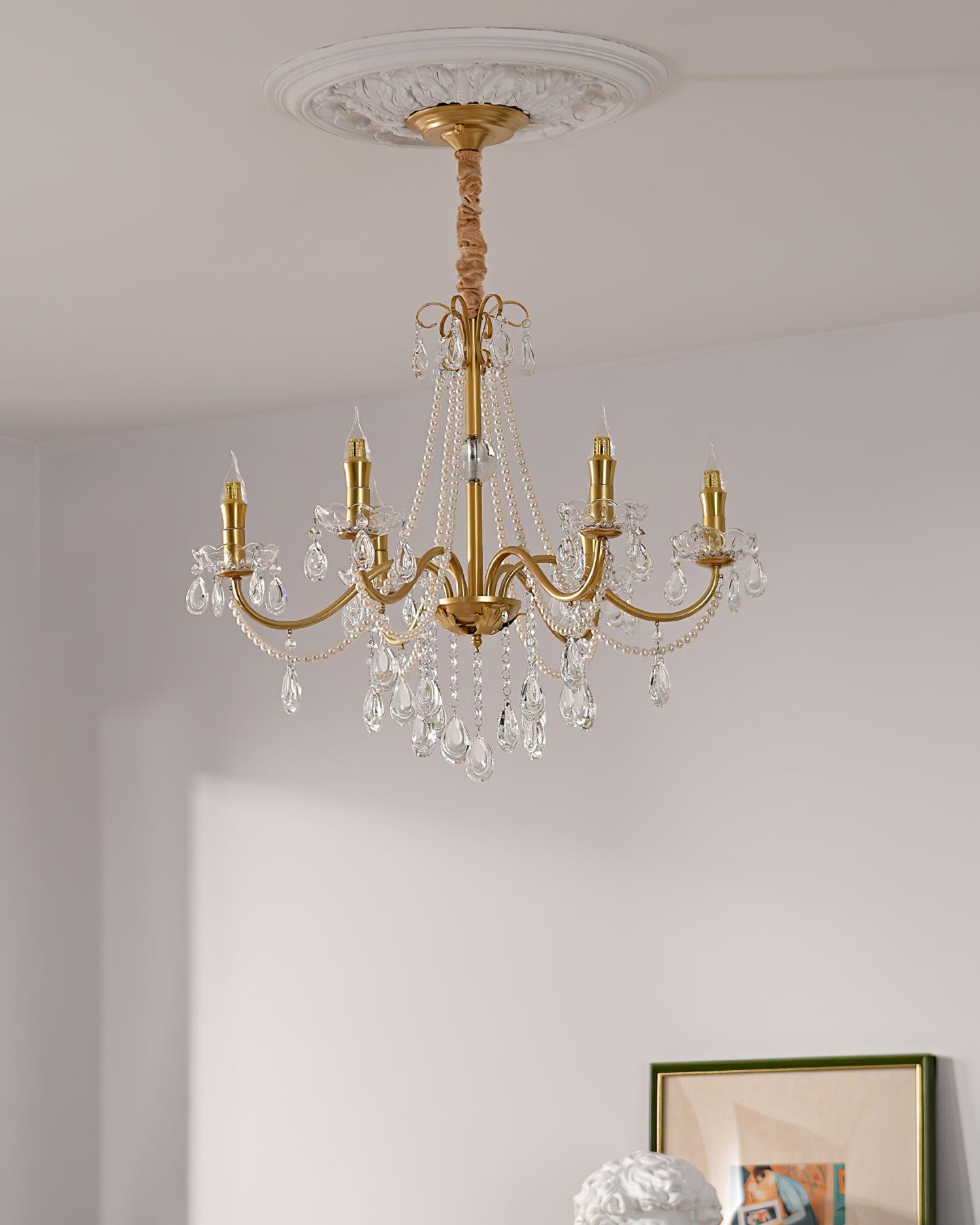 Elysion Lustra Chandelier Cristal Doré Élégant - Neutralighting