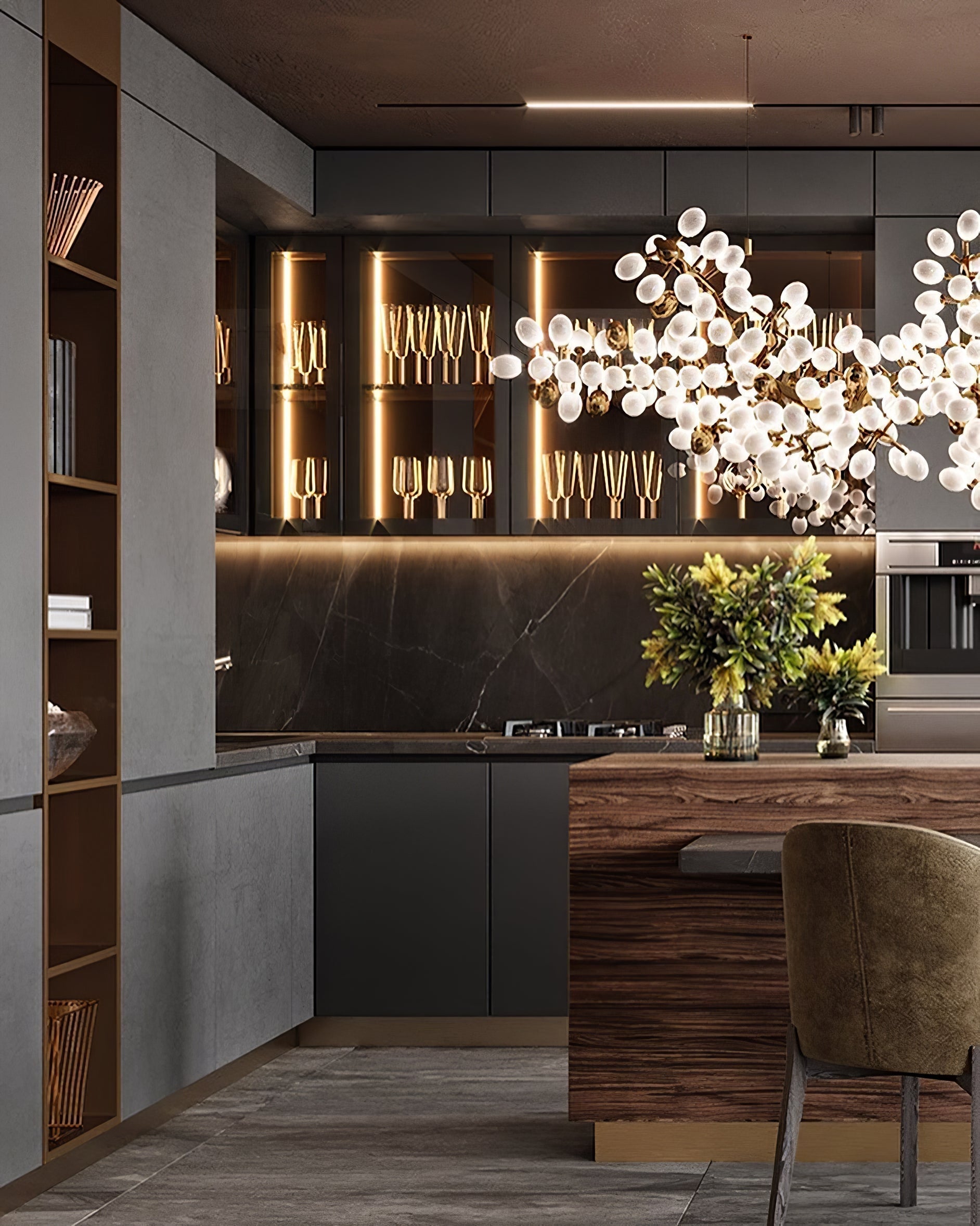 Cithaila Lustre Postmoderne De Luxe En Métal Et Verre - Neutralighting