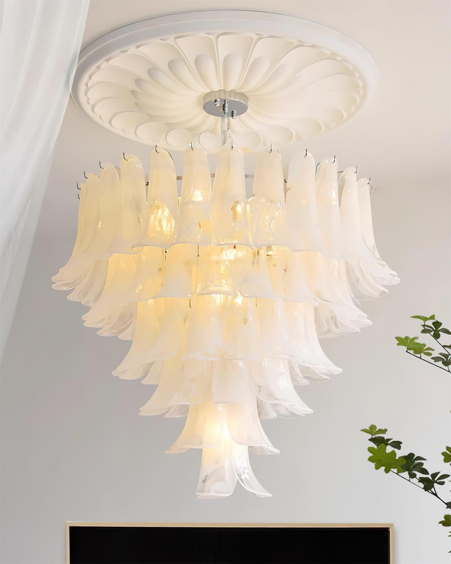 Valier Lustre Pétales en Verre Superposés - Neutralighting