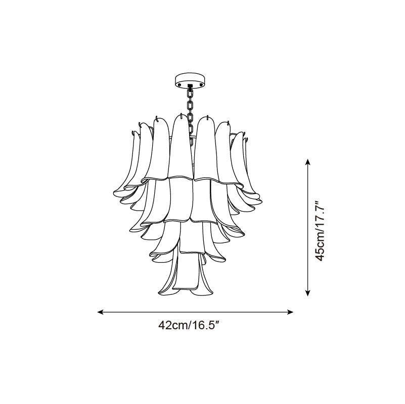 Valier Lustre Pétales en Verre Superposés - Neutralighting