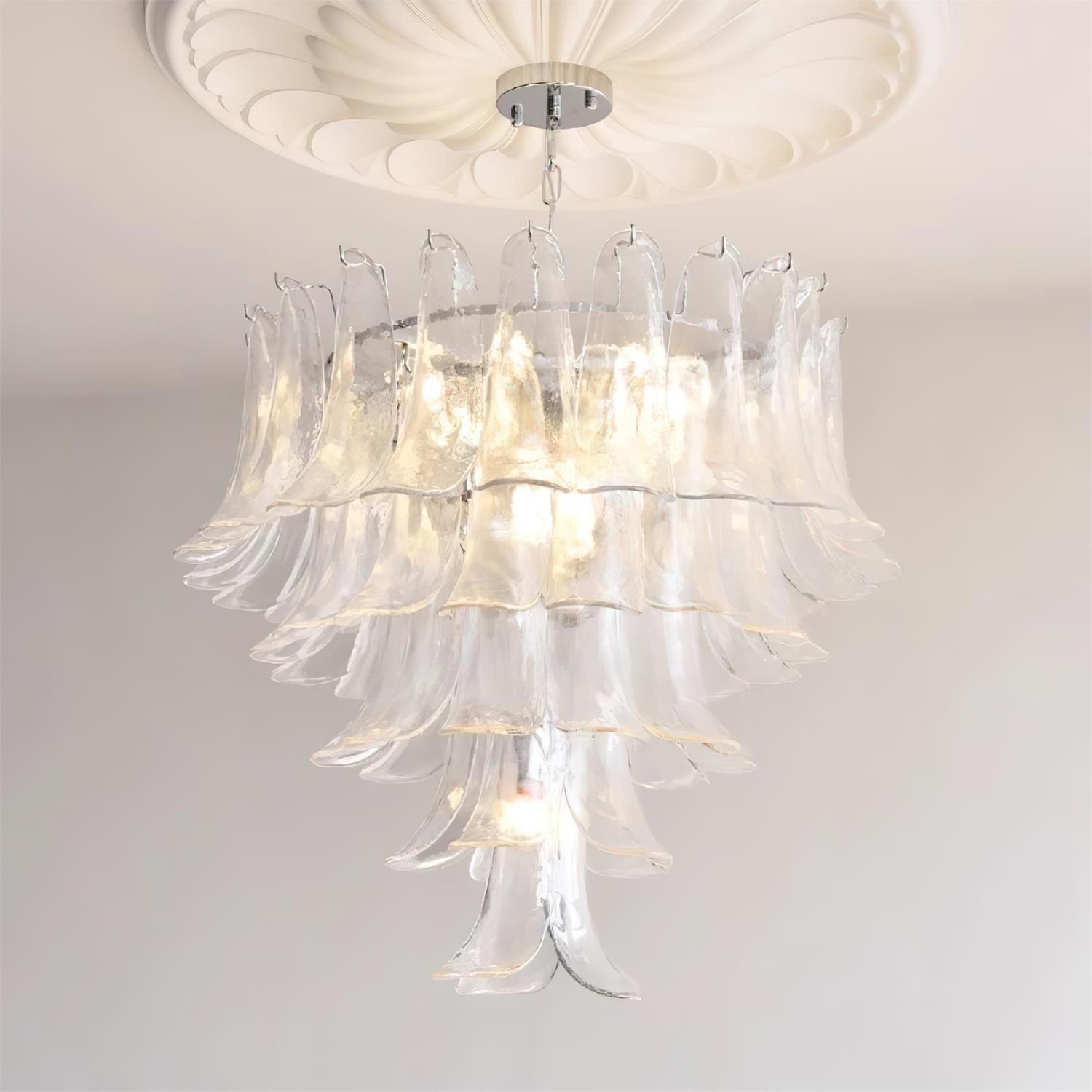 Valier Lustre Pétales en Verre Superposés - Neutralighting