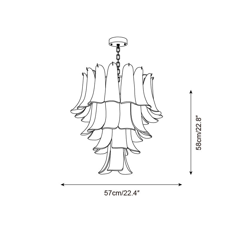 Valier Lustre Pétales en Verre Superposés - Neutralighting