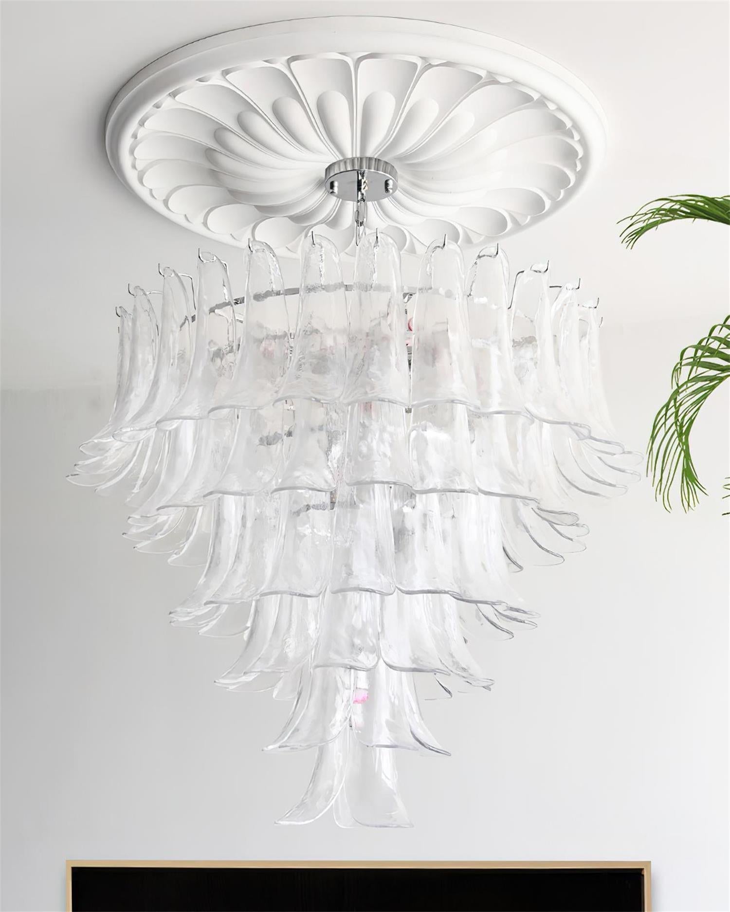 Valier Lustre Pétales en Verre Superposés - Neutralighting