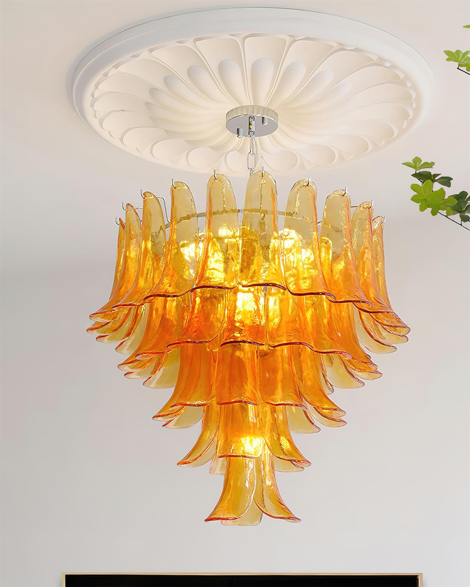 Valier Lustre Pétales en Verre Superposés - Neutralighting