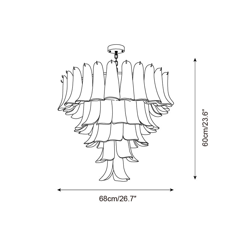 Valier Lustre Pétales en Verre Superposés - Neutralighting