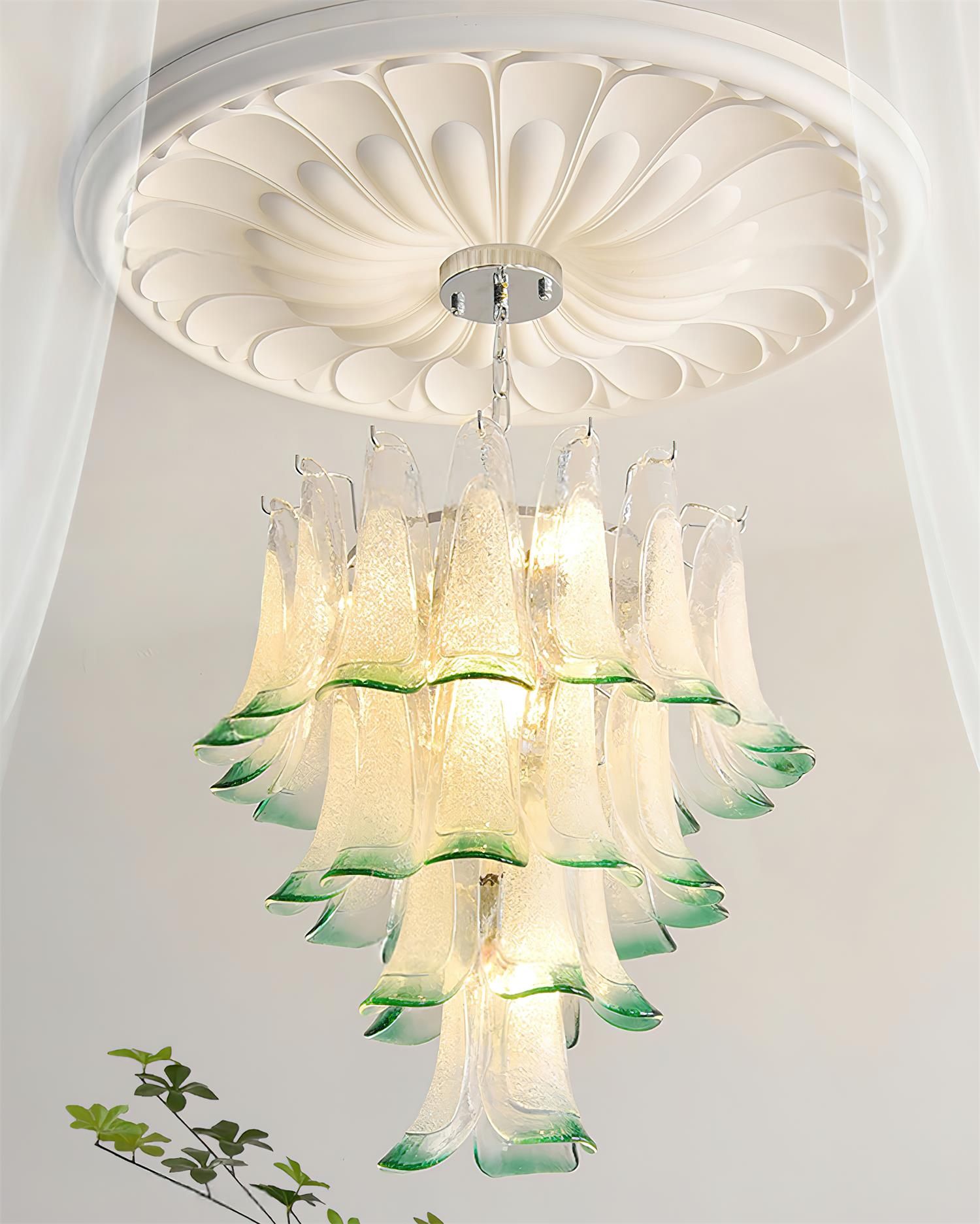 Valier Lustre Pétales en Verre Superposés - Neutralighting