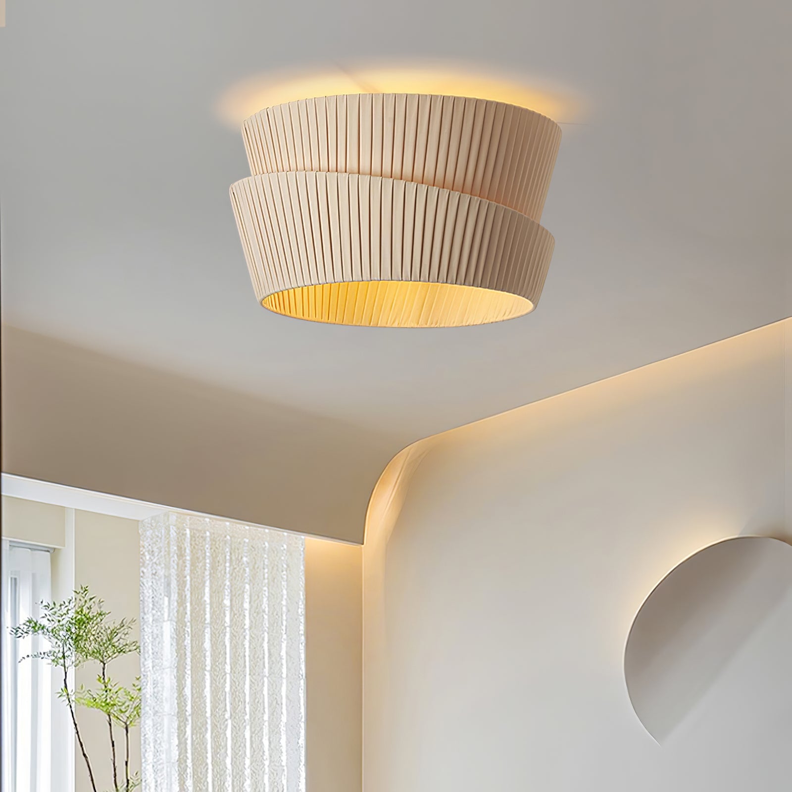 Zethayra Lampe Plafonnier en Tissu Naturel - Neutralighting
