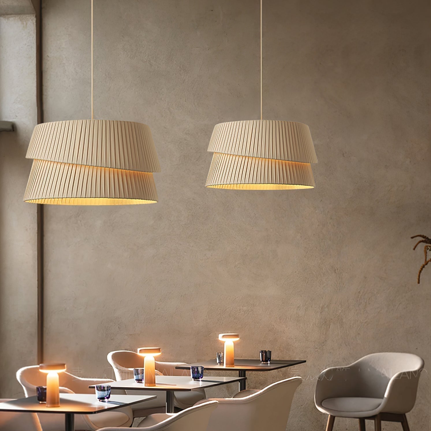 Ilira Lampe Pendante Tissu Twist Élégance Premium - Neutralighting