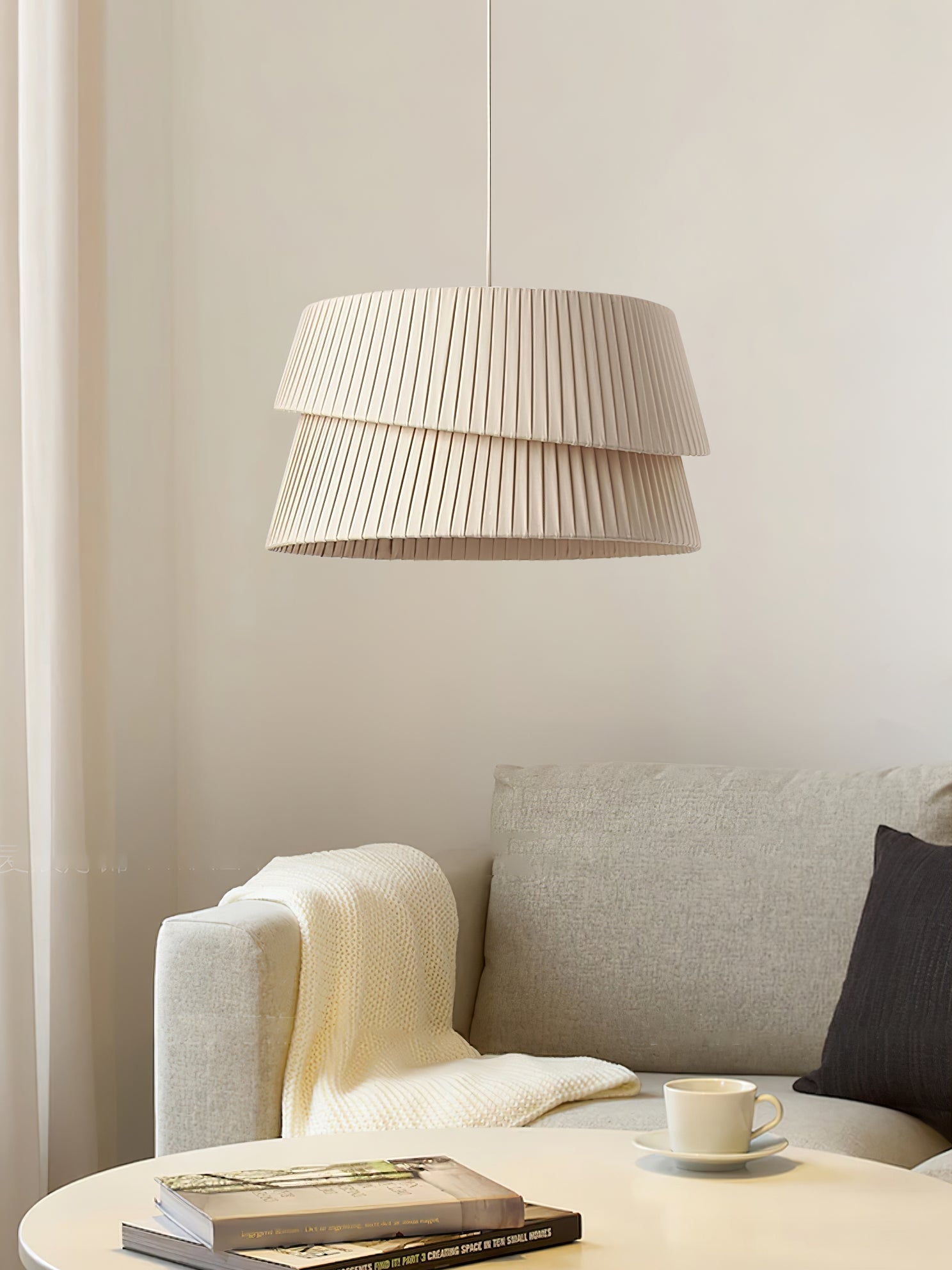 Ilira Lampe Pendante Tissu Twist Élégance Premium - Neutralighting