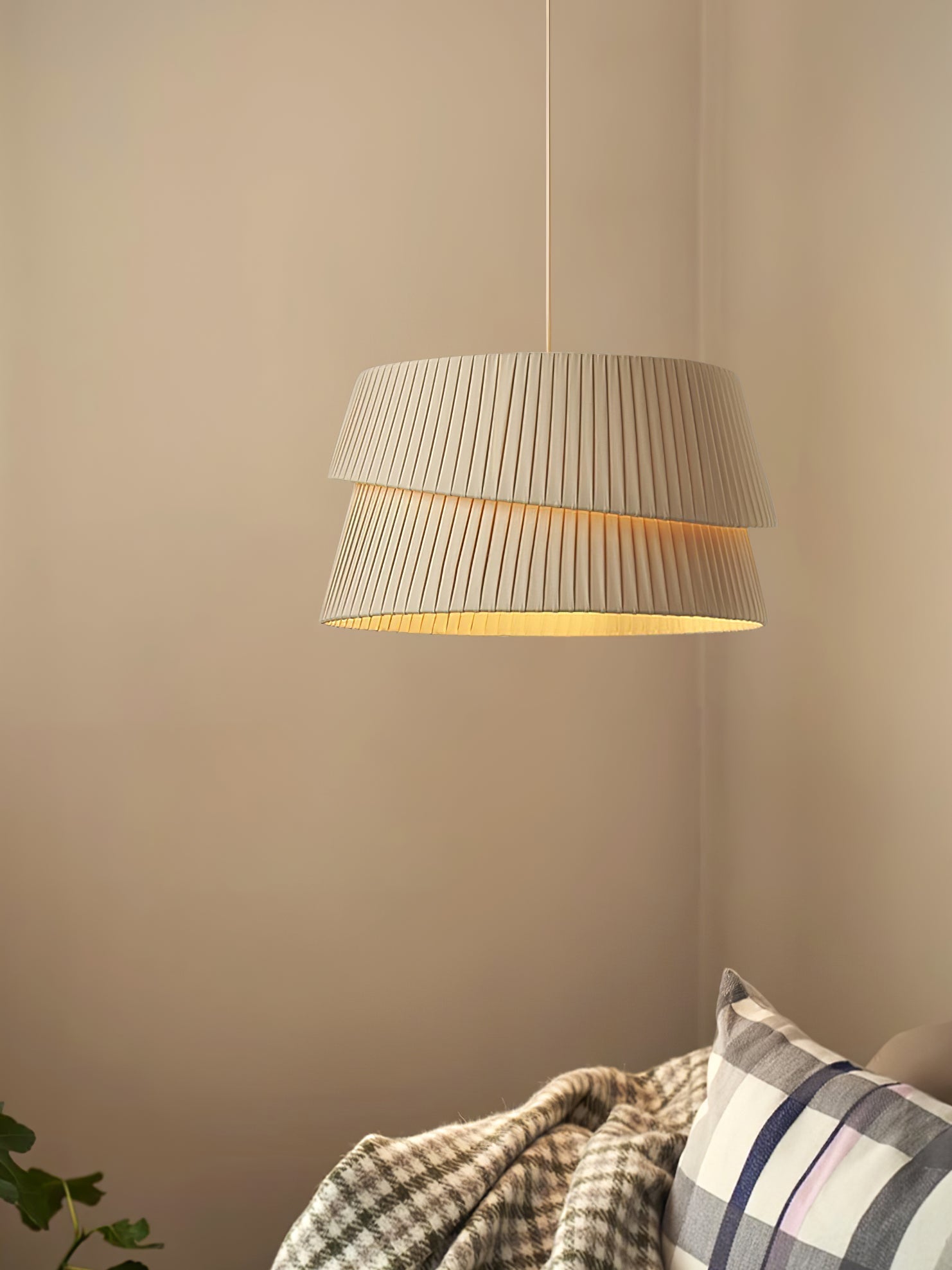 Ilira Lampe Pendante Tissu Twist Élégance Premium - Neutralighting