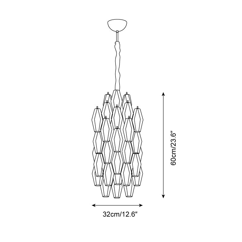 Velthra Suspension en Verre Facetté Luxueux - Neutralighting