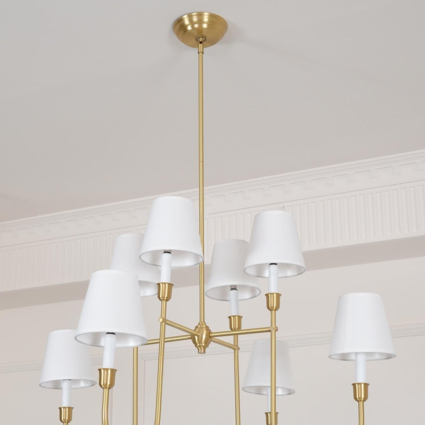 Talia Lustre de Luxe en Laiton et Tissu - Neutralighting