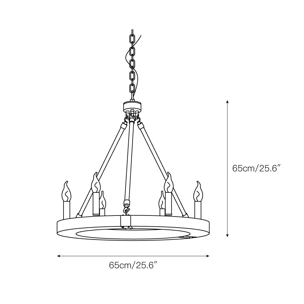 Mysilora Vintage Industrial Wheel Wood Metal Chandelier - Lamp Copper