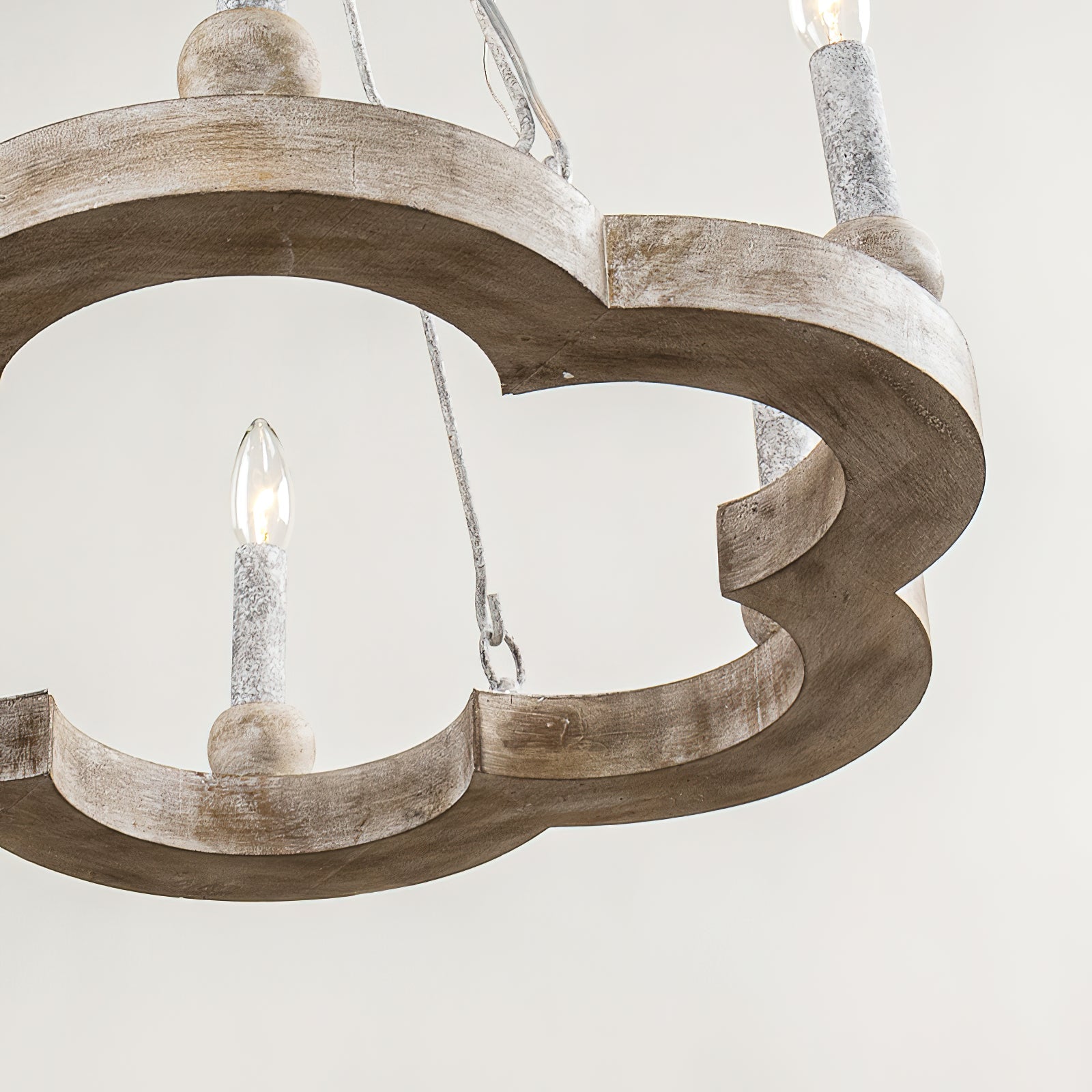 Mysilora Vintage Industrial Wheel Wood Metal Chandelier - Lamp Copper
