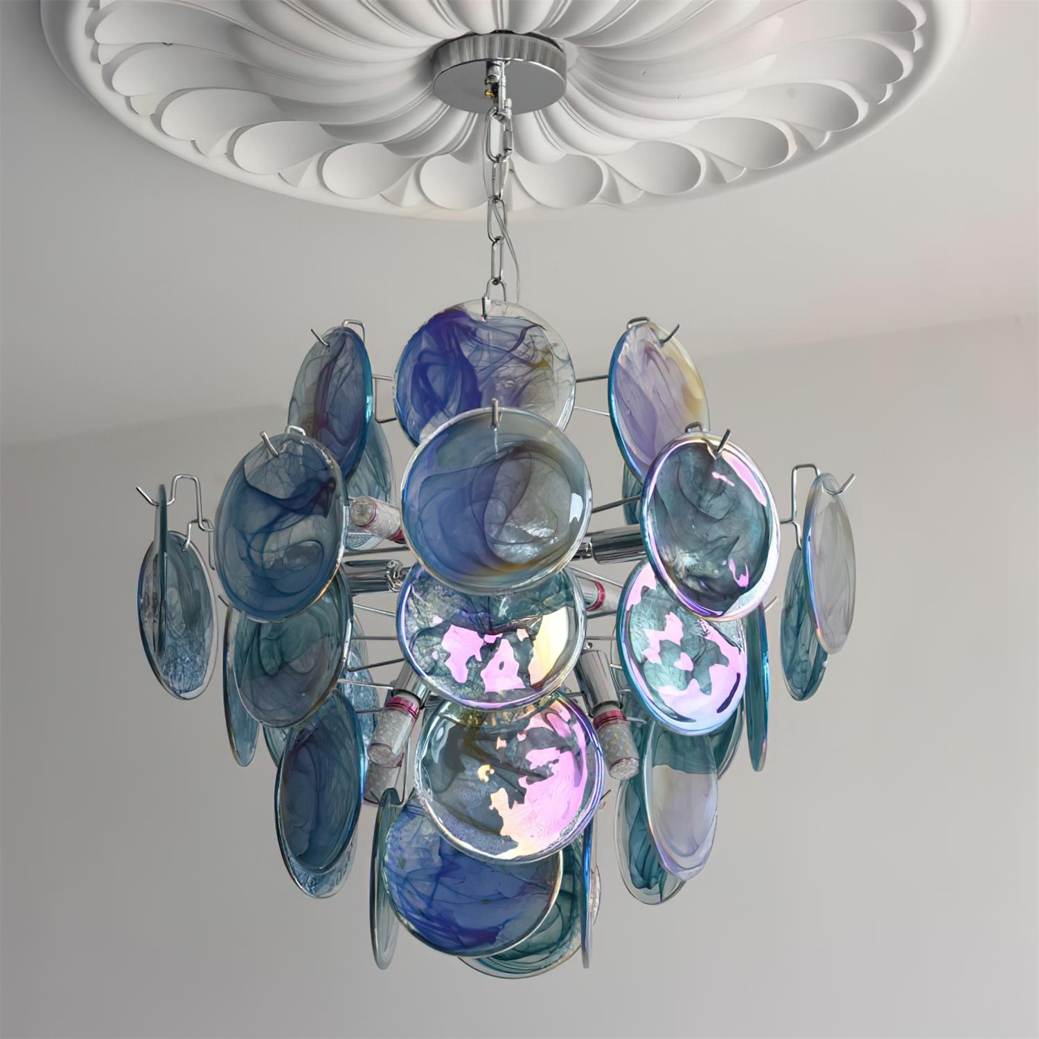 Venfield Lustre Cascade de Disques en Verre Iridescent - Neutralighting
