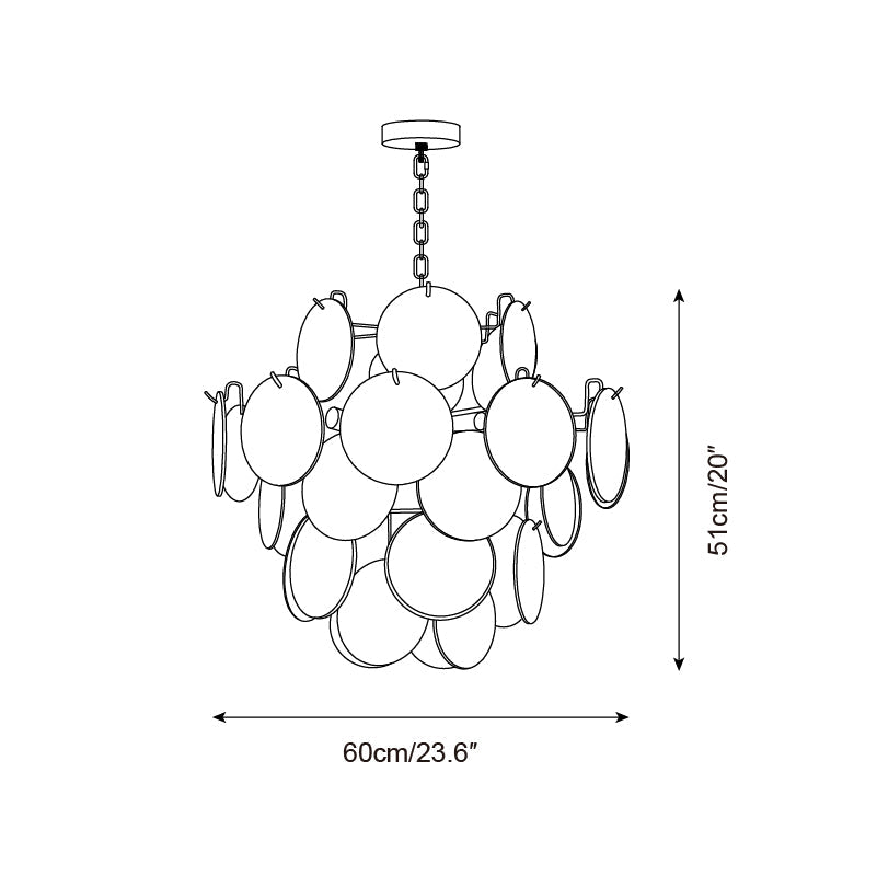 Venfield Lustre Cascade de Disques en Verre Iridescent - Neutralighting