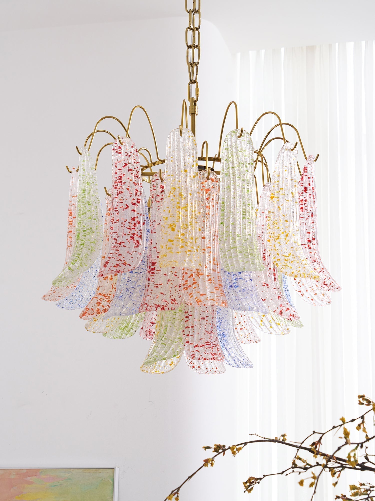 Clarity Chandelier Moderne en Verre Coloré - Neutralighting