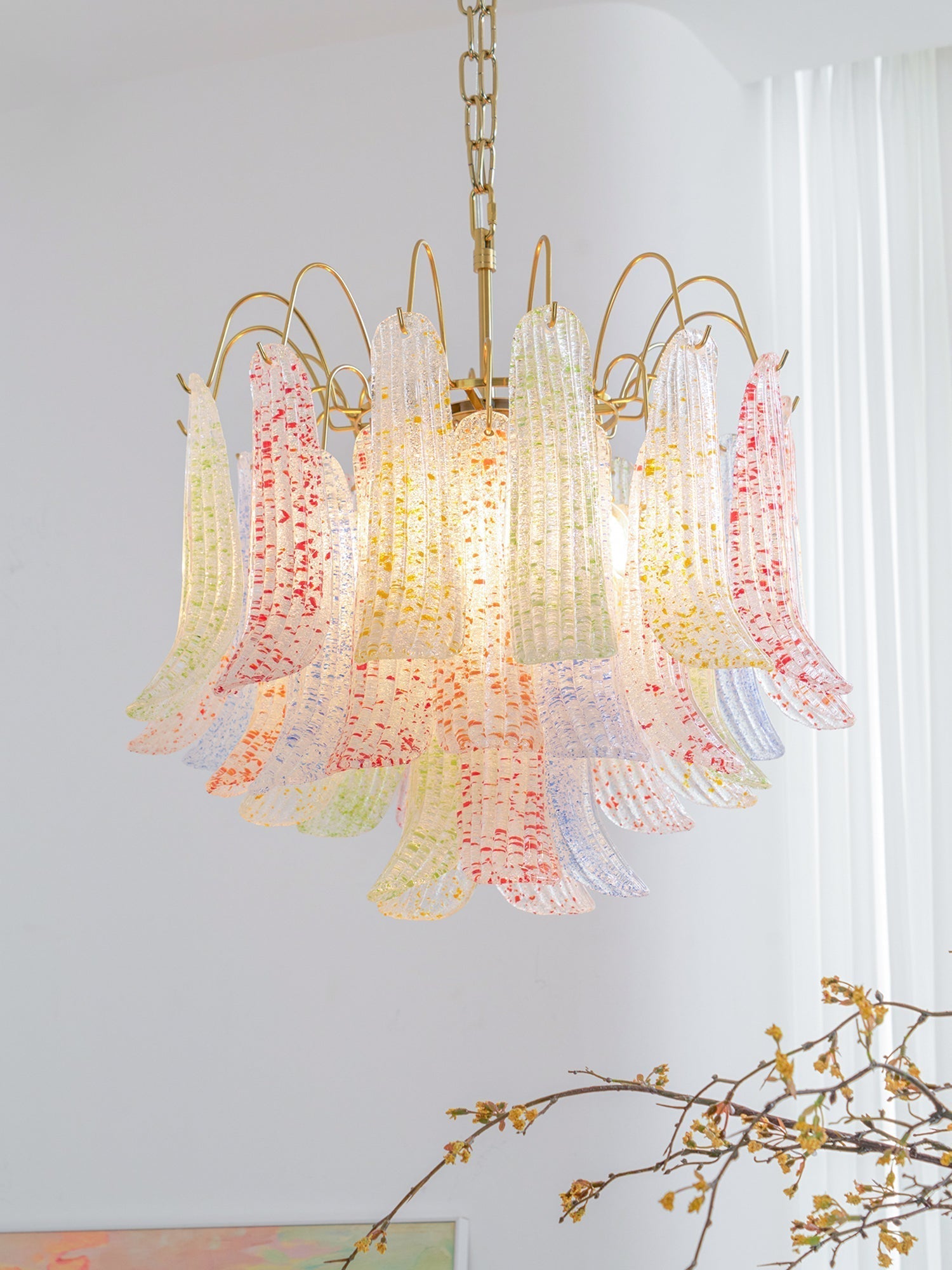 Clarity Chandelier Moderne en Verre Coloré - Neutralighting