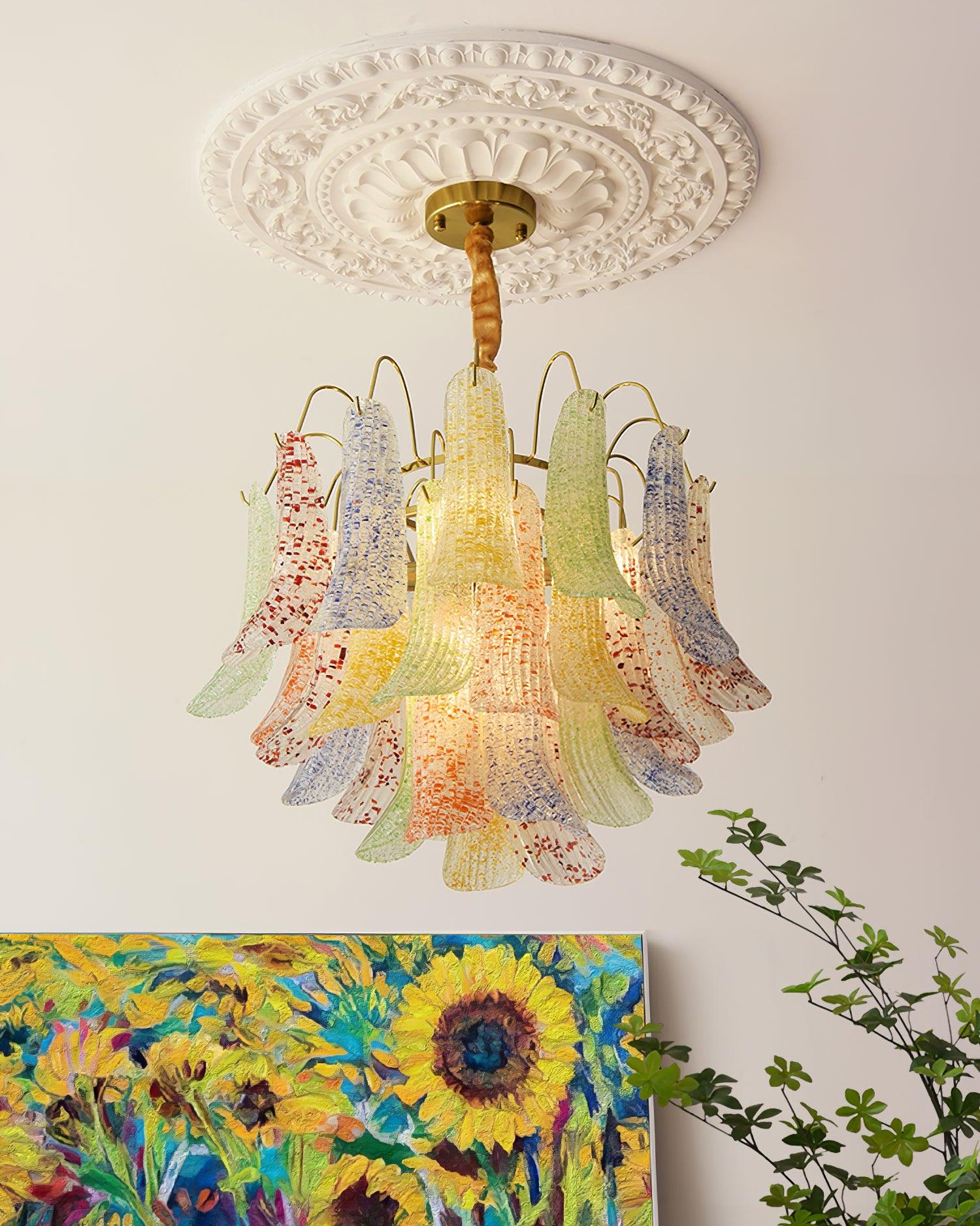 Clarity Chandelier Moderne en Verre Coloré - Neutralighting