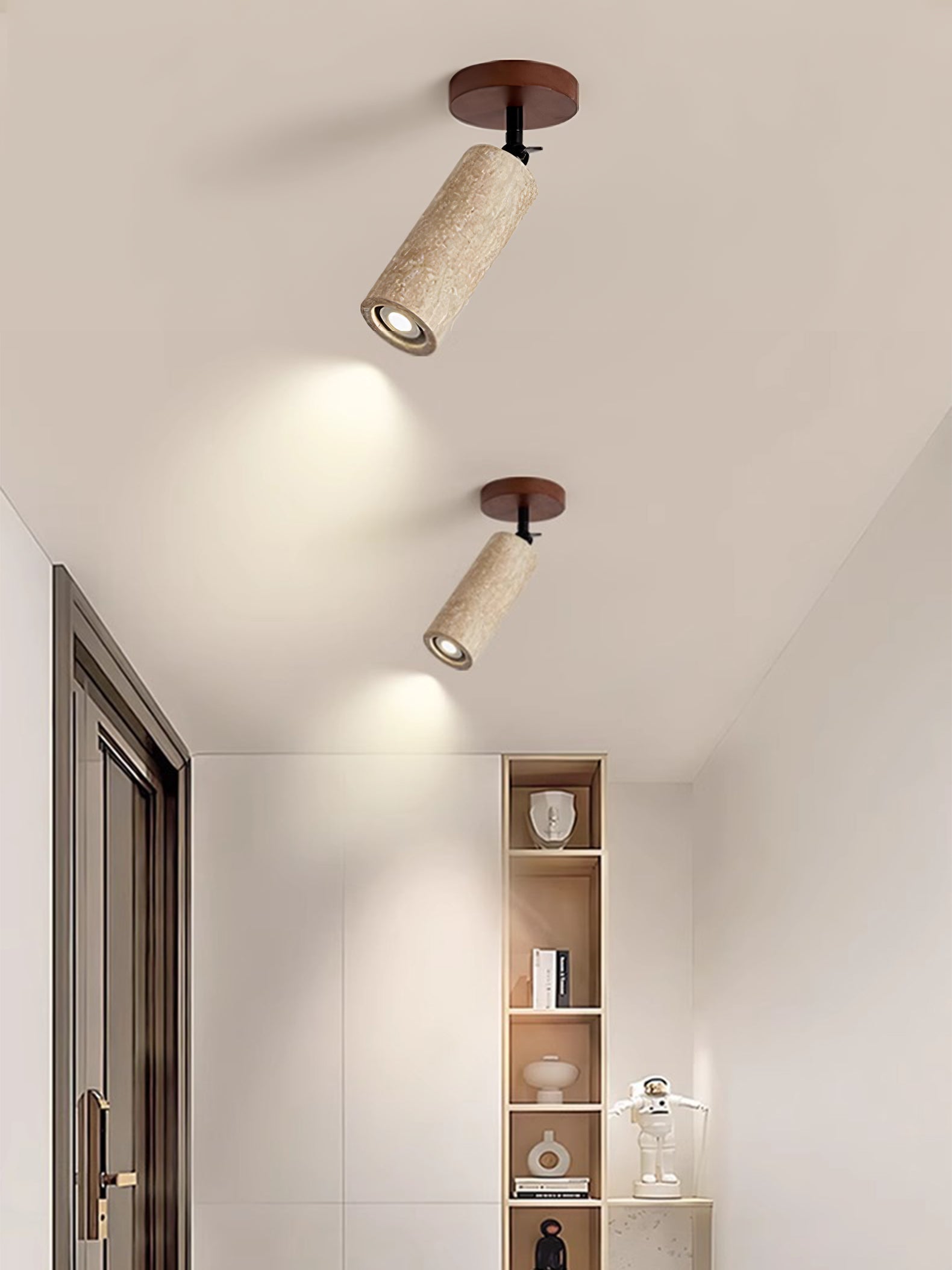 Zarinila Cylindrique-Tube Travertin Luminaire Mural - Neutralighting