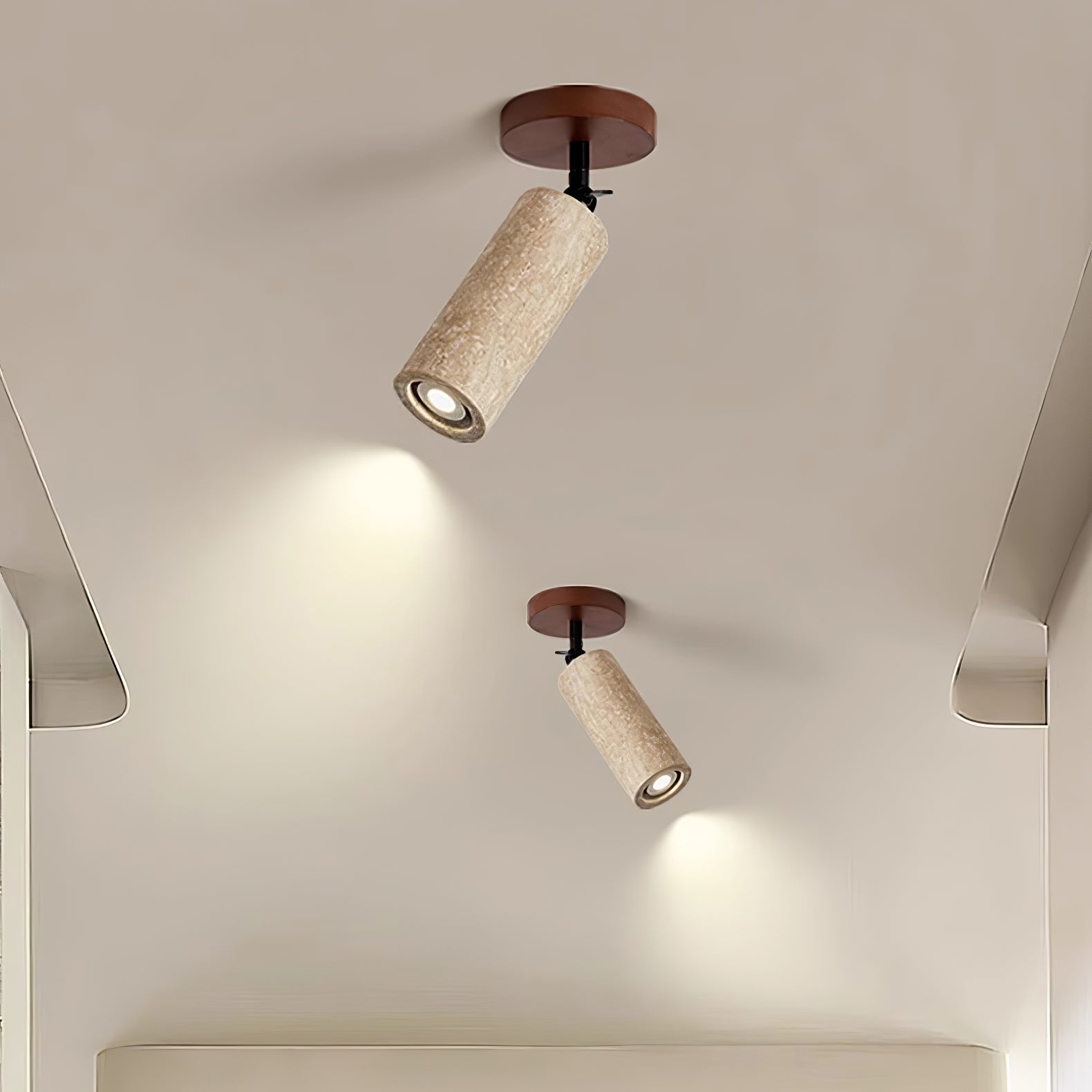 Zarinila Cylindrique-Tube Travertin Luminaire Mural - Neutralighting