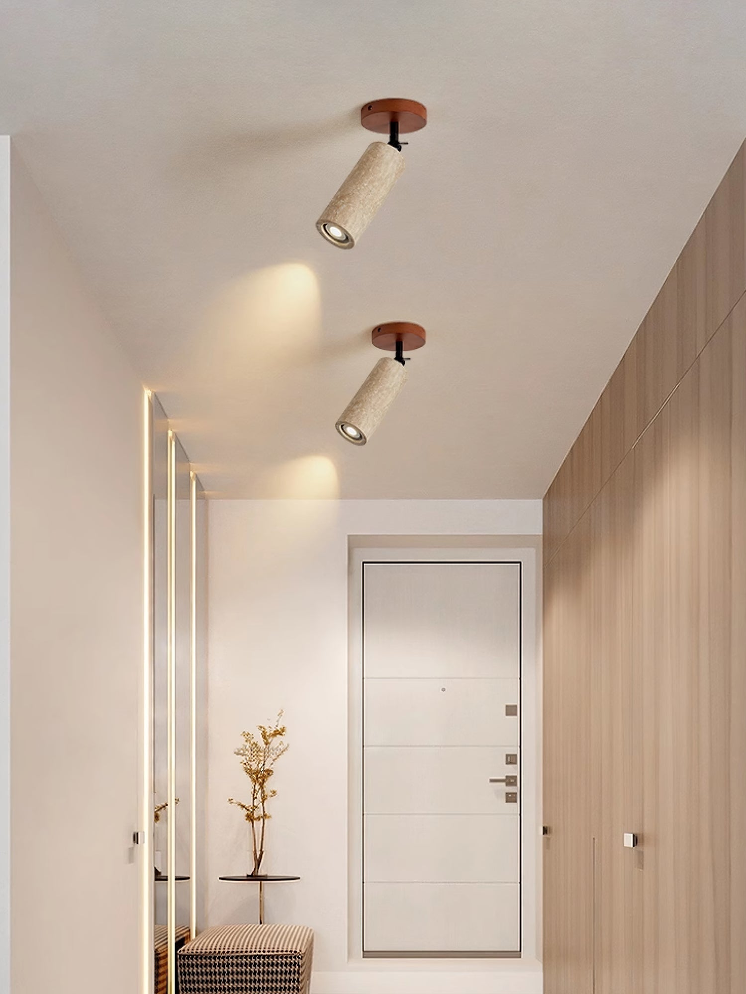 Zarinila Cylindrique-Tube Travertin Luminaire Mural - Neutralighting