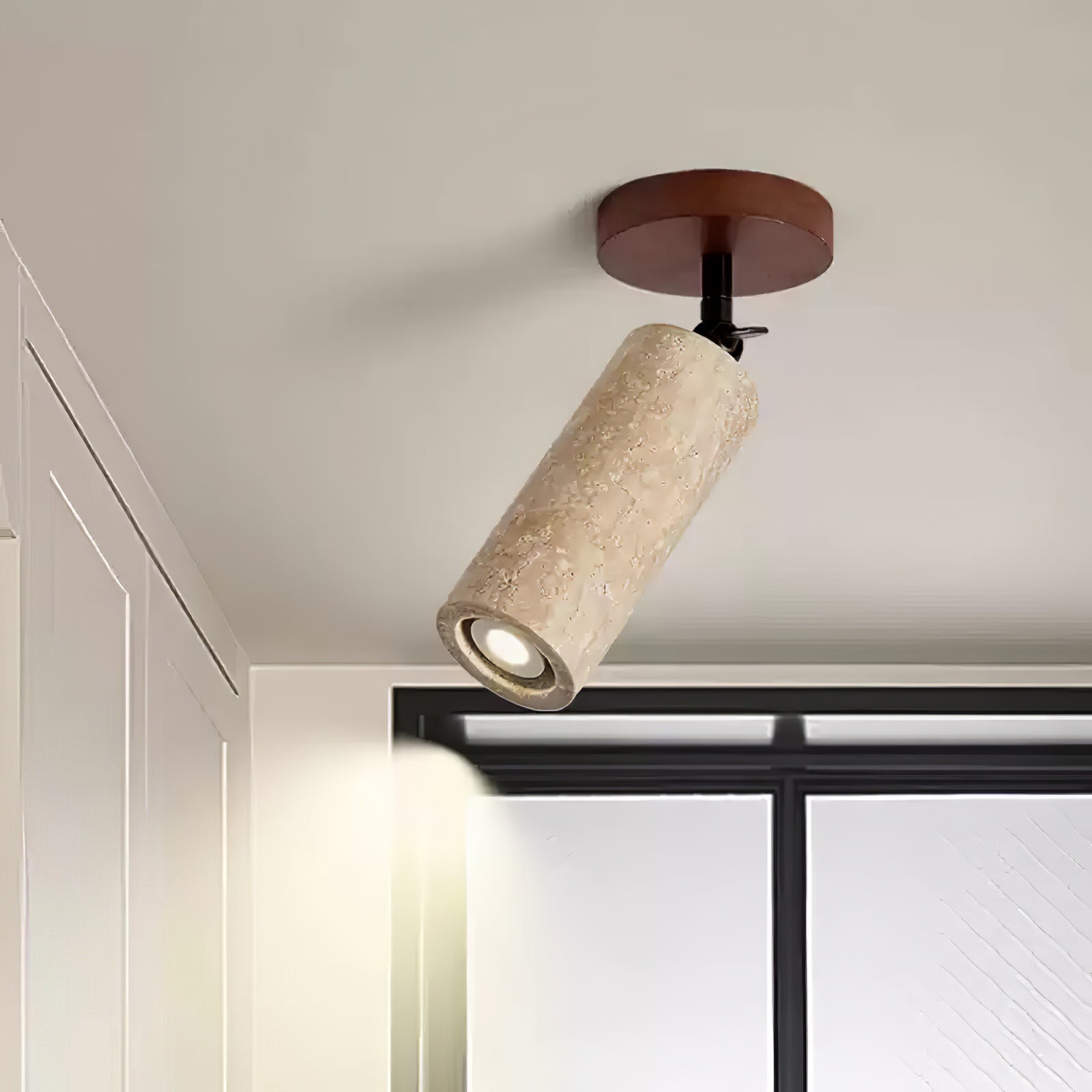 Zarinila Cylindrique-Tube Travertin Luminaire Mural - Neutralighting