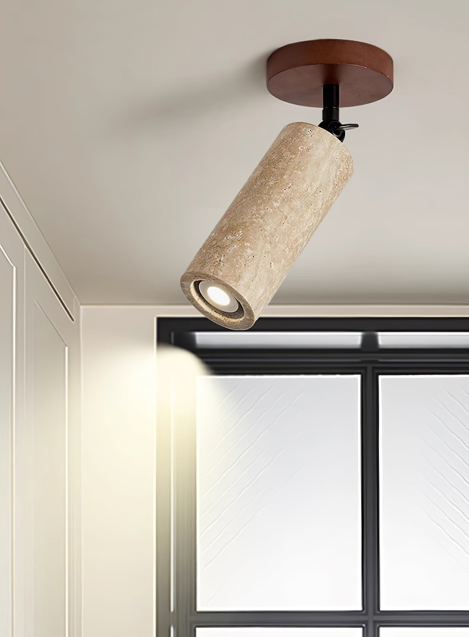 Zarinila Cylindrique-Tube Travertin Luminaire Mural - Neutralighting