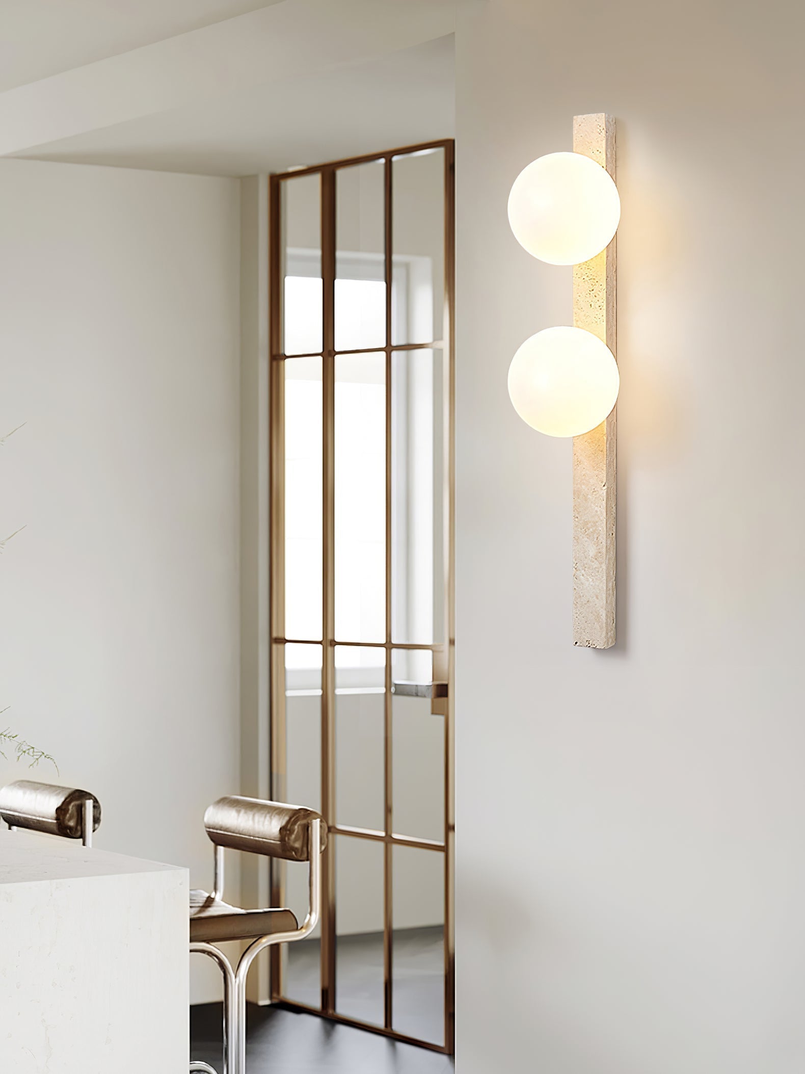Zoshaira Applique Murale Minimaliste en Travertin - Neutralighting