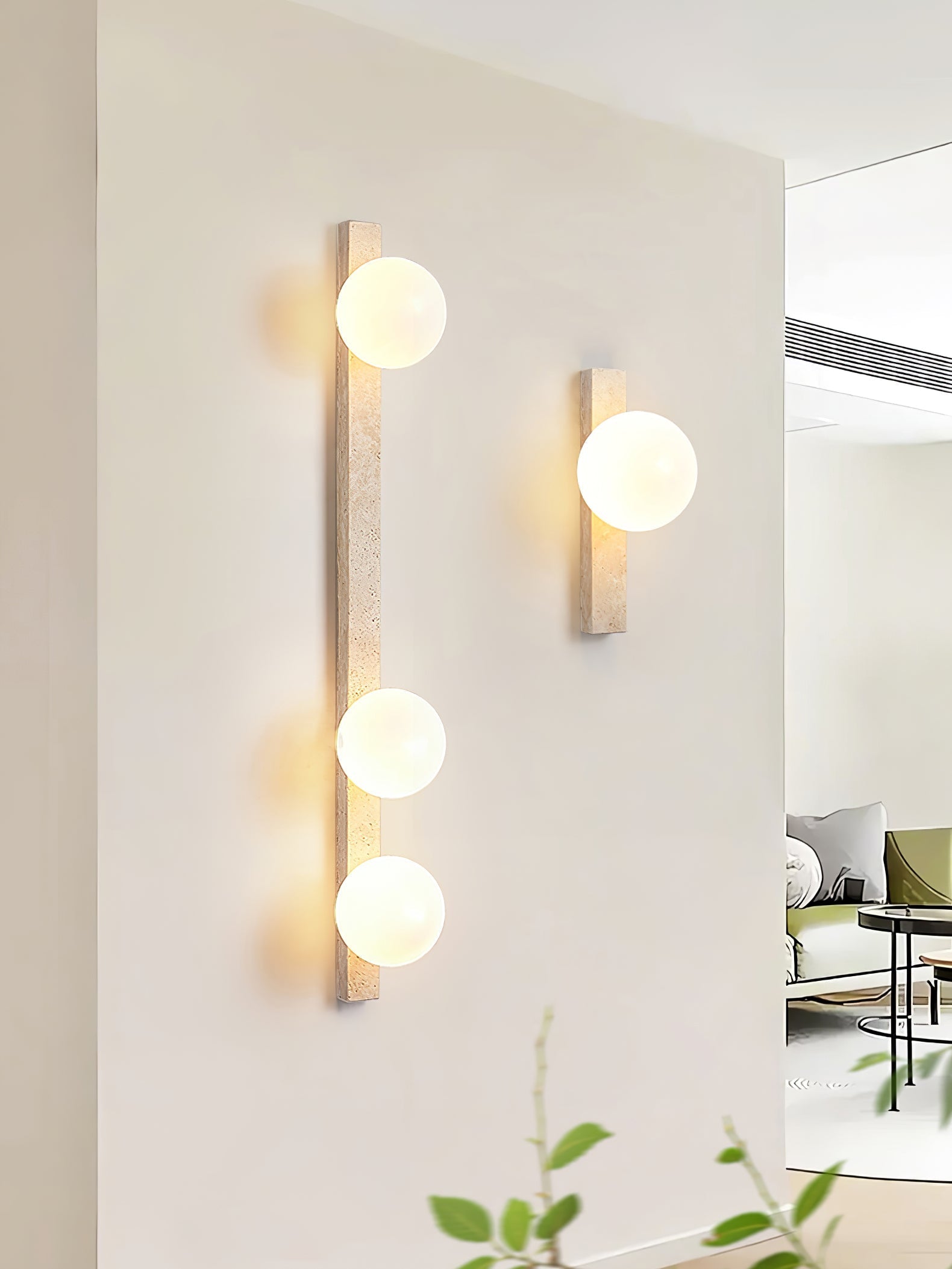 Zoshaira Applique Murale Minimaliste en Travertin - Neutralighting