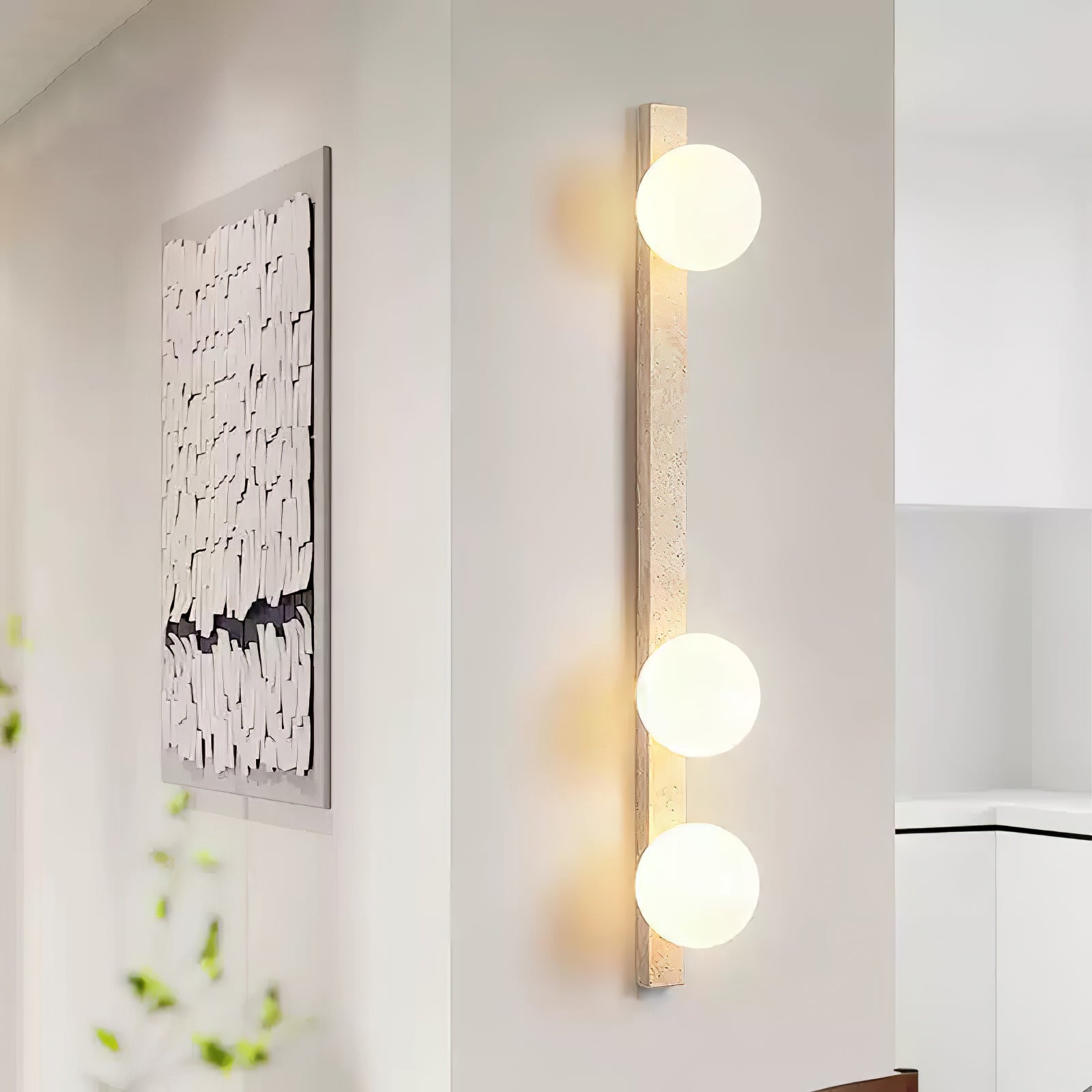Zoshaira Applique Murale Minimaliste en Travertin - Neutralighting