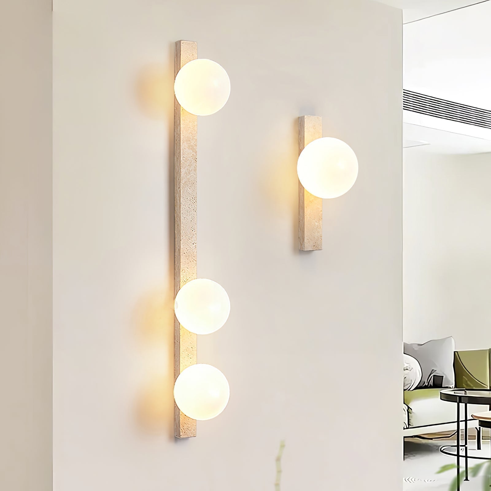 Zoshaira Applique Murale Minimaliste en Travertin - Neutralighting
