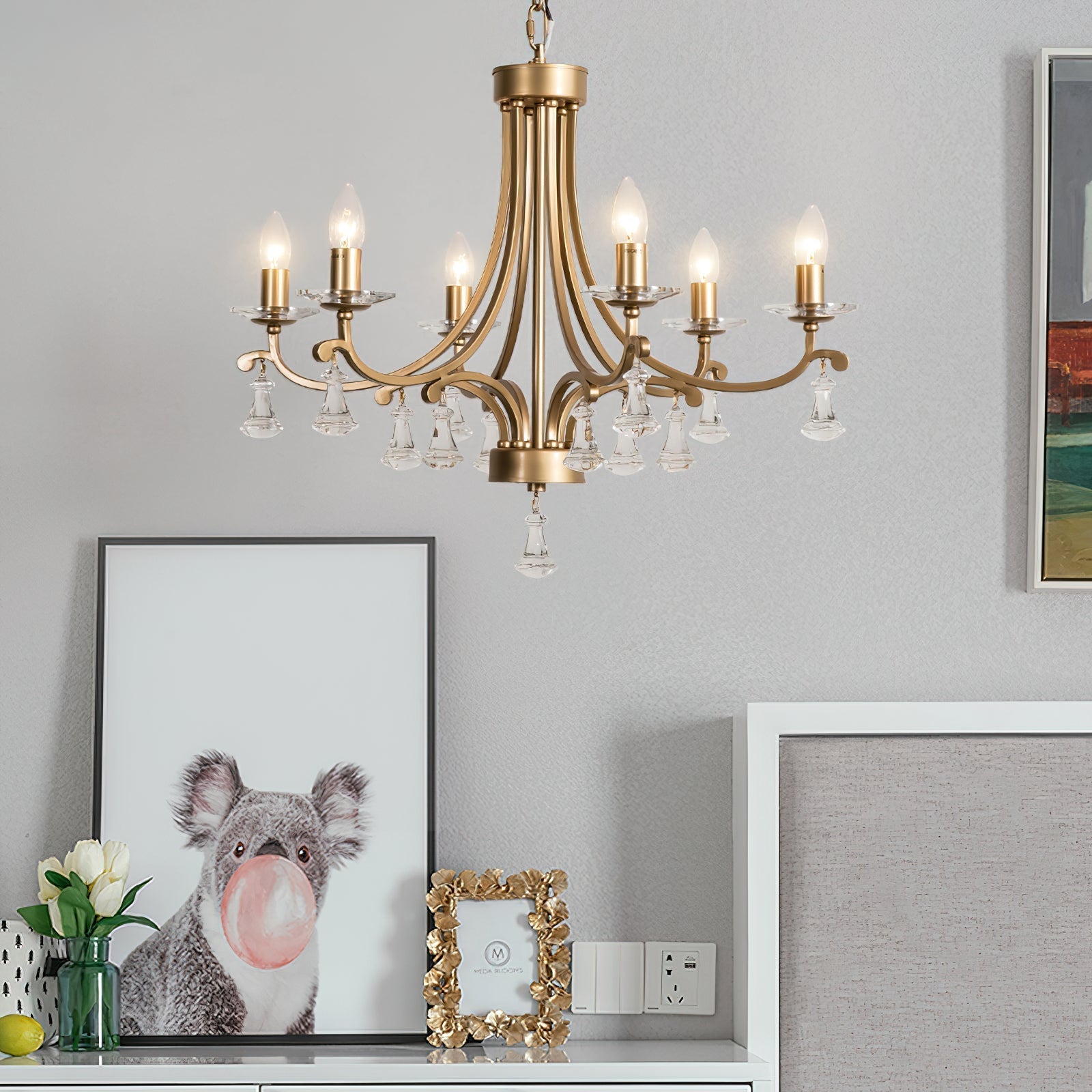 Cuvenara Postmodern Luxury Brass Crystal Chandelier - Lamp Copper
