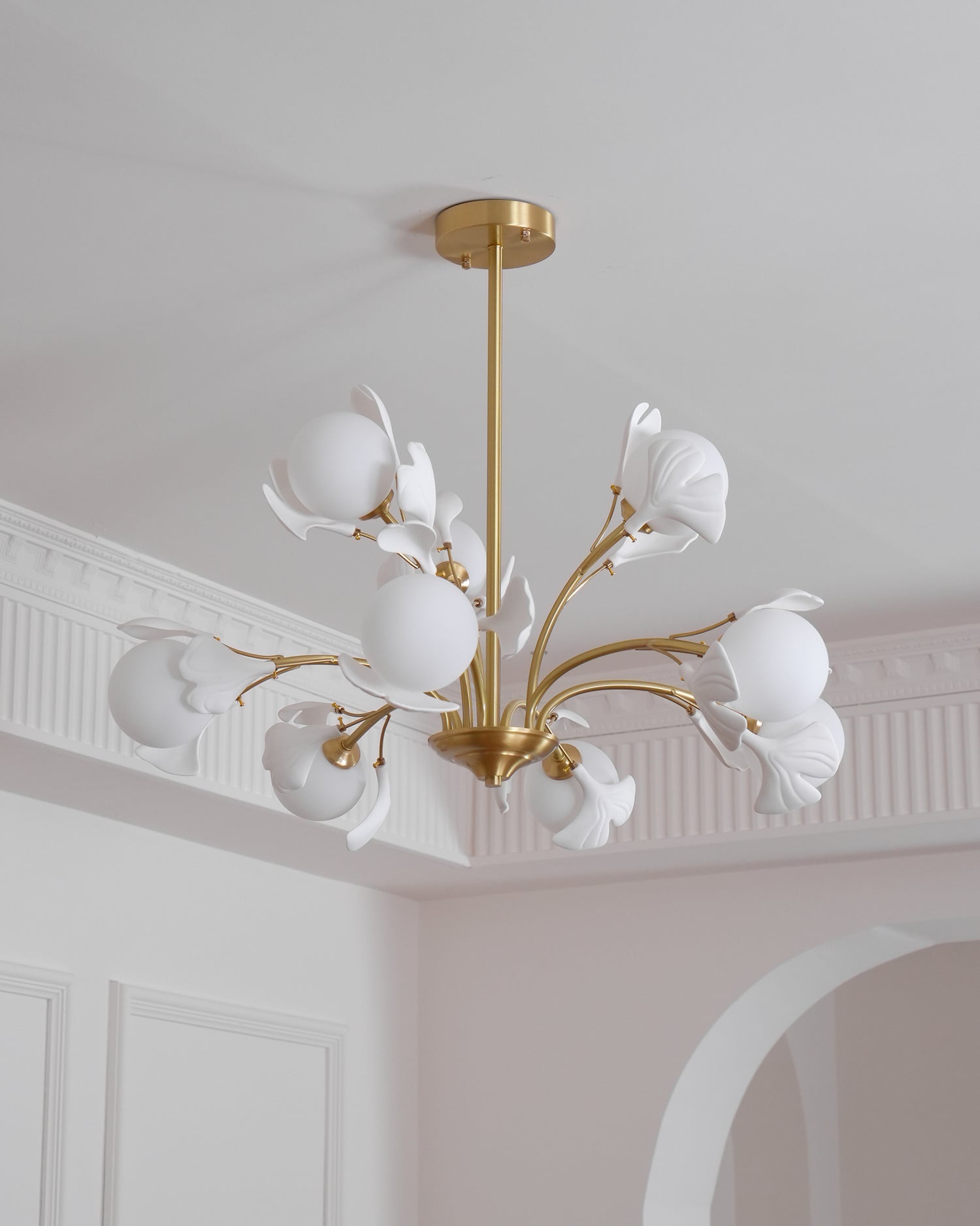 Gleam Chandelier en Verre Feuille de Ginkgo - Neutralighting