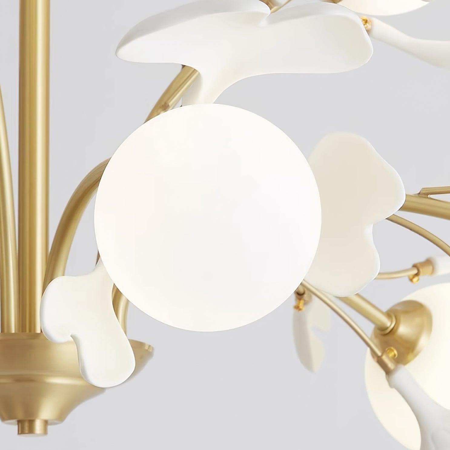 Gleam Chandelier en Verre Feuille de Ginkgo - Neutralighting